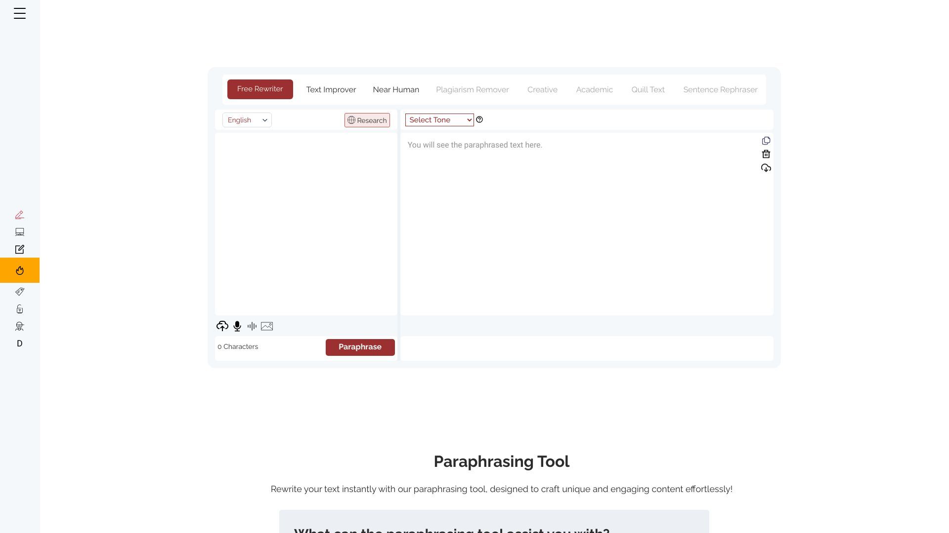 Paraphrasing Tool AI image
