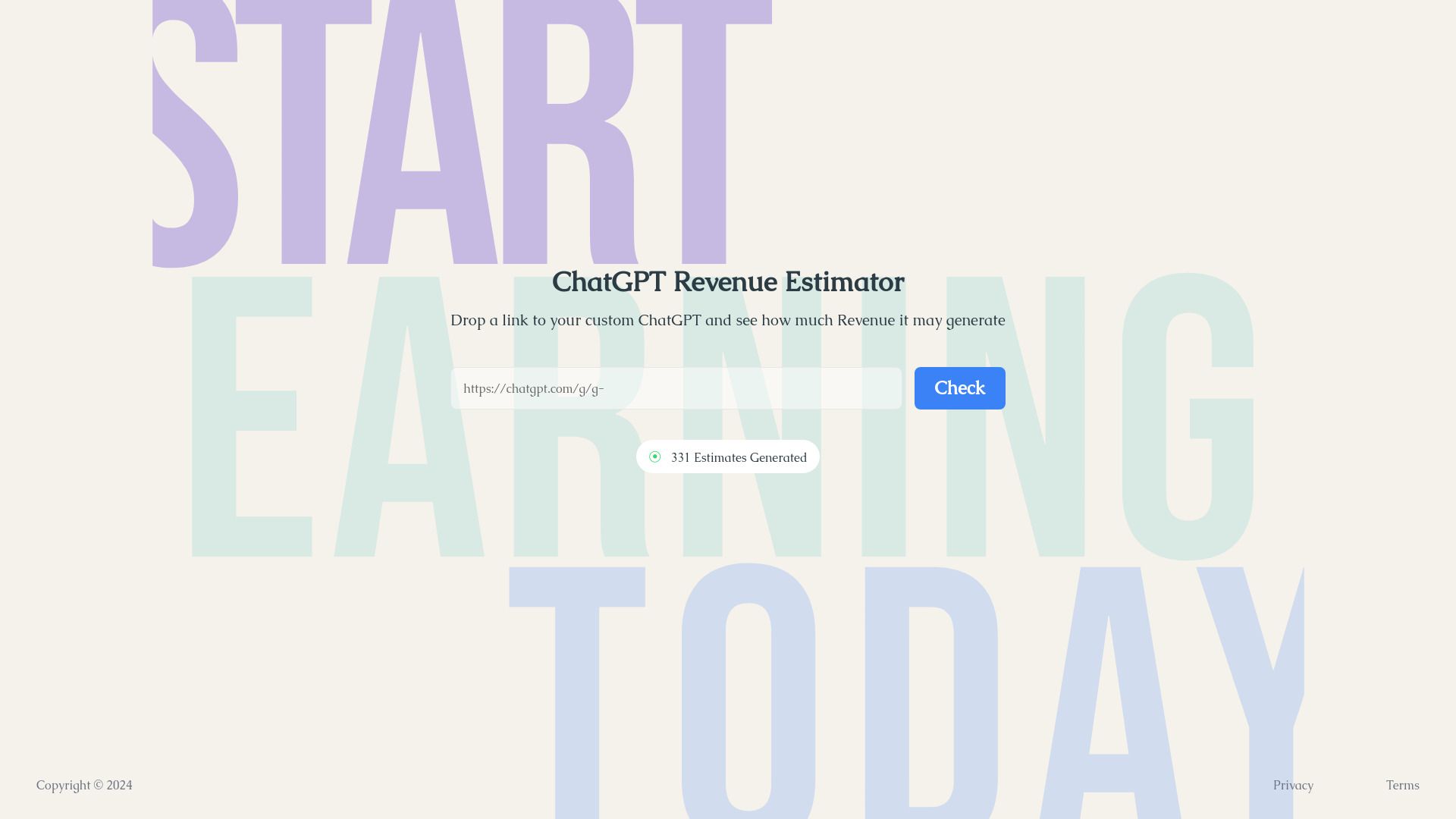 ChatGPT Revenue Estimator image