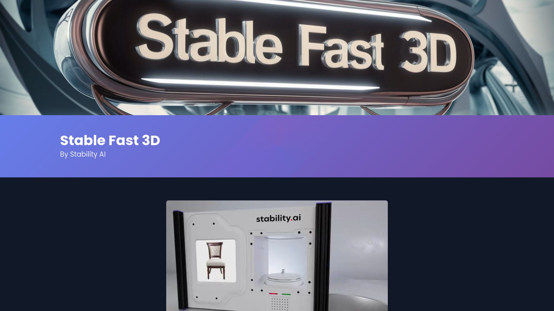 Stable Fast 3D by Stability AI image