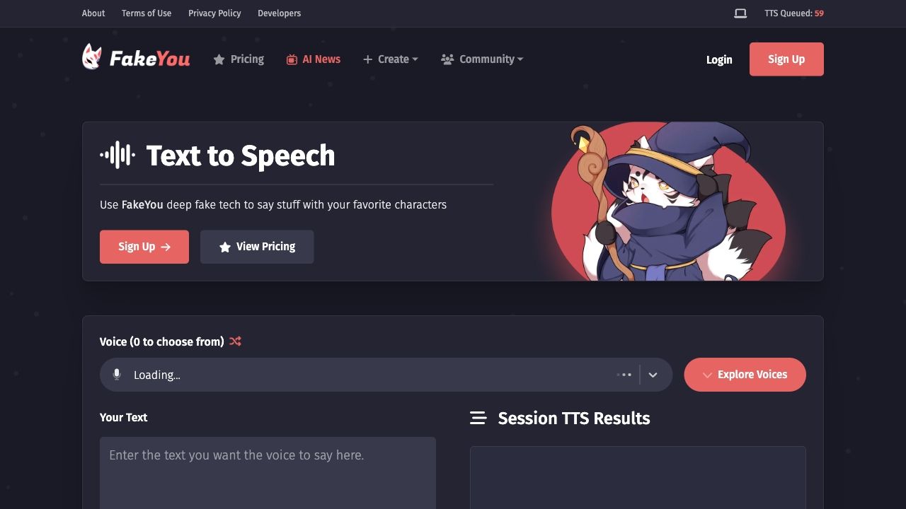 FakeYou - Deep Fake Text to Speech image