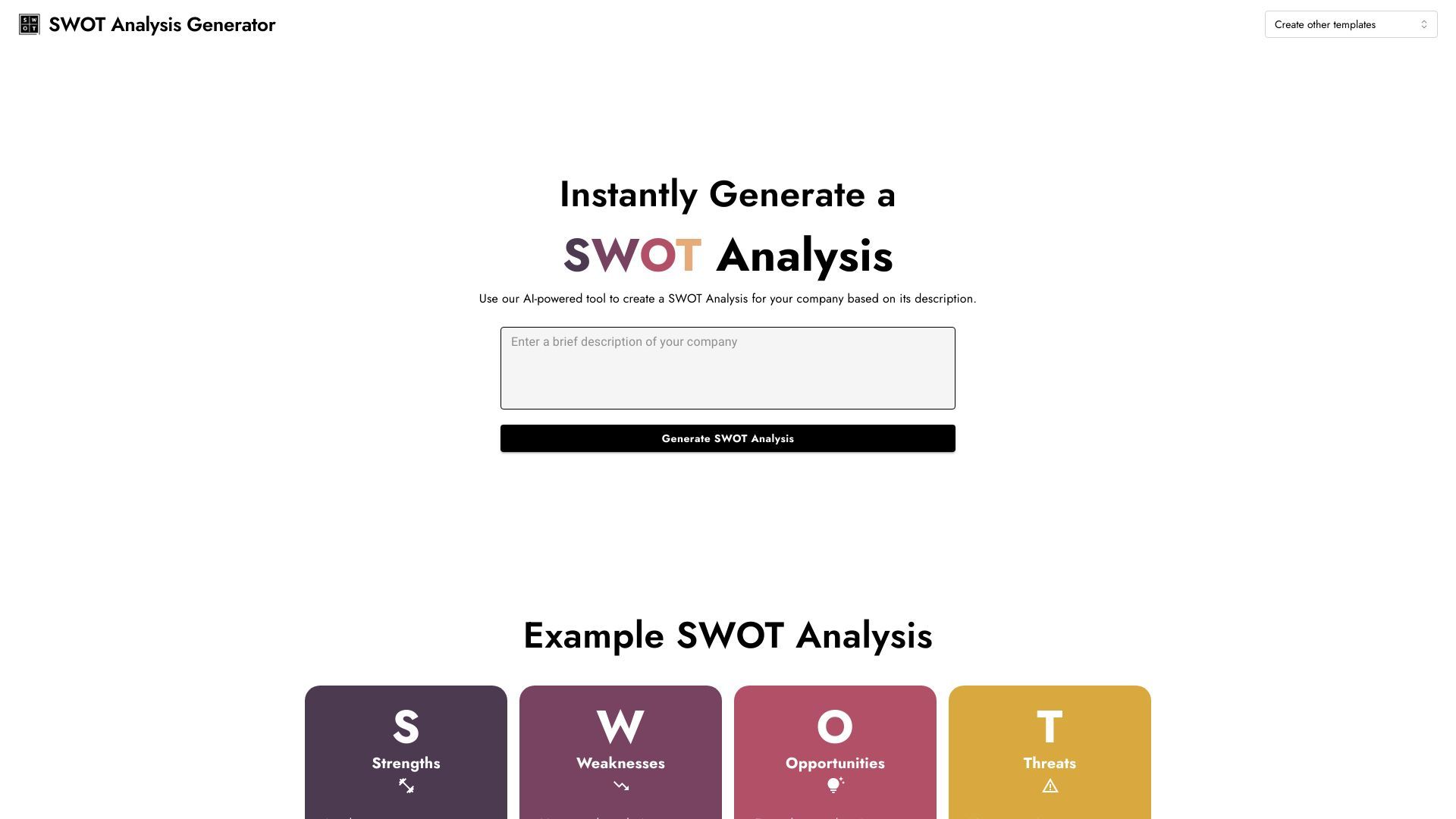 AI SWOT Analysis Generator image