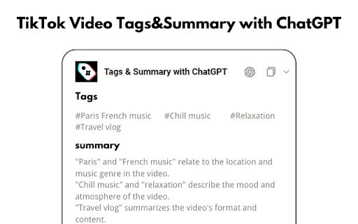 TikTok Video Tags Extension image