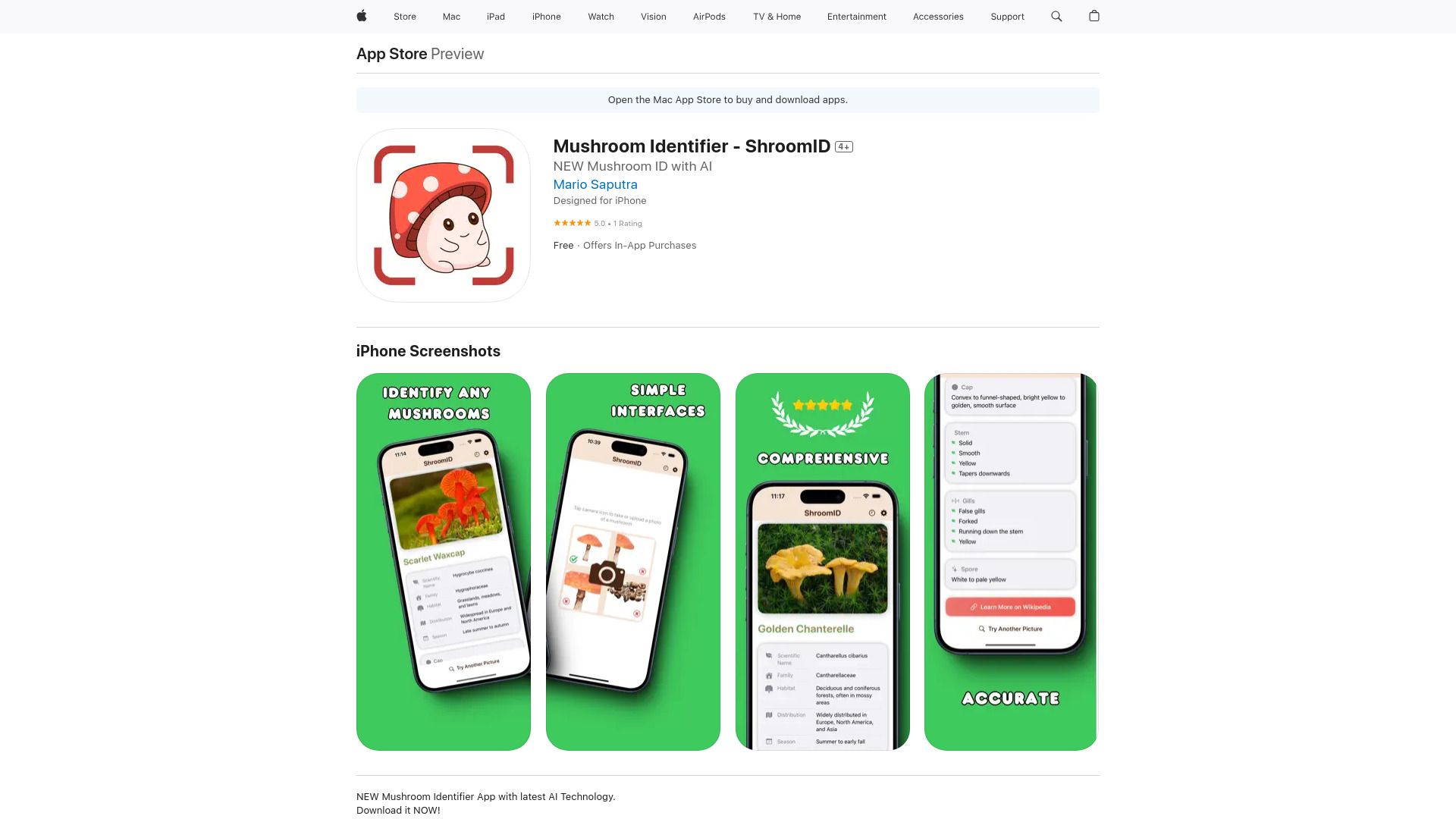 Mushroom Identifier - ShroomID image