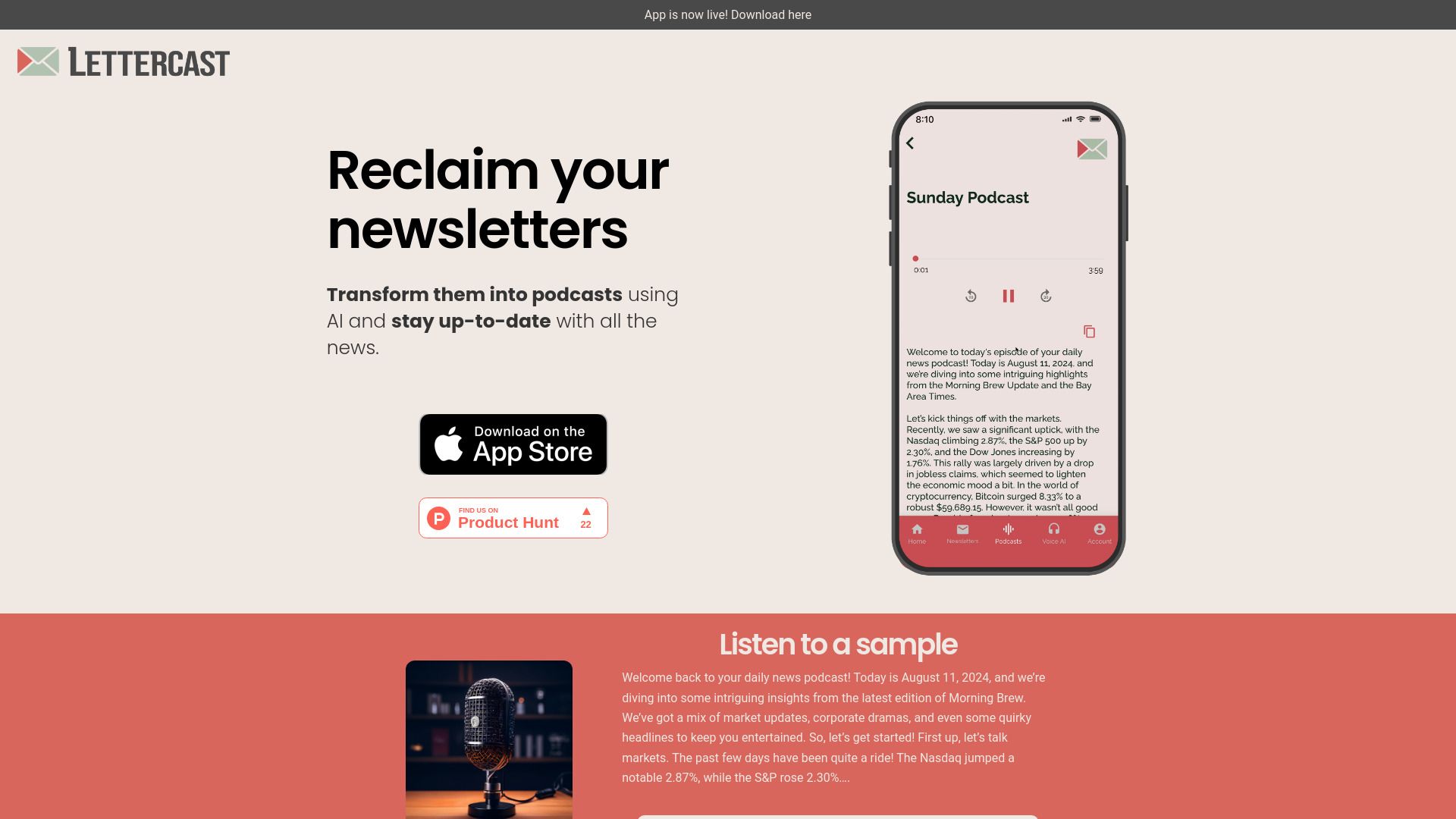 Lettercast image