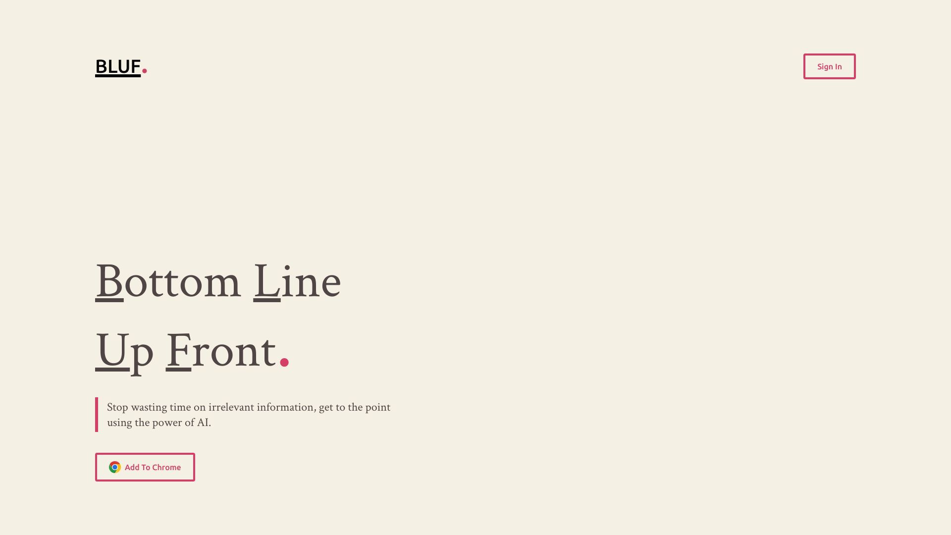 Bottom Line Up Front image