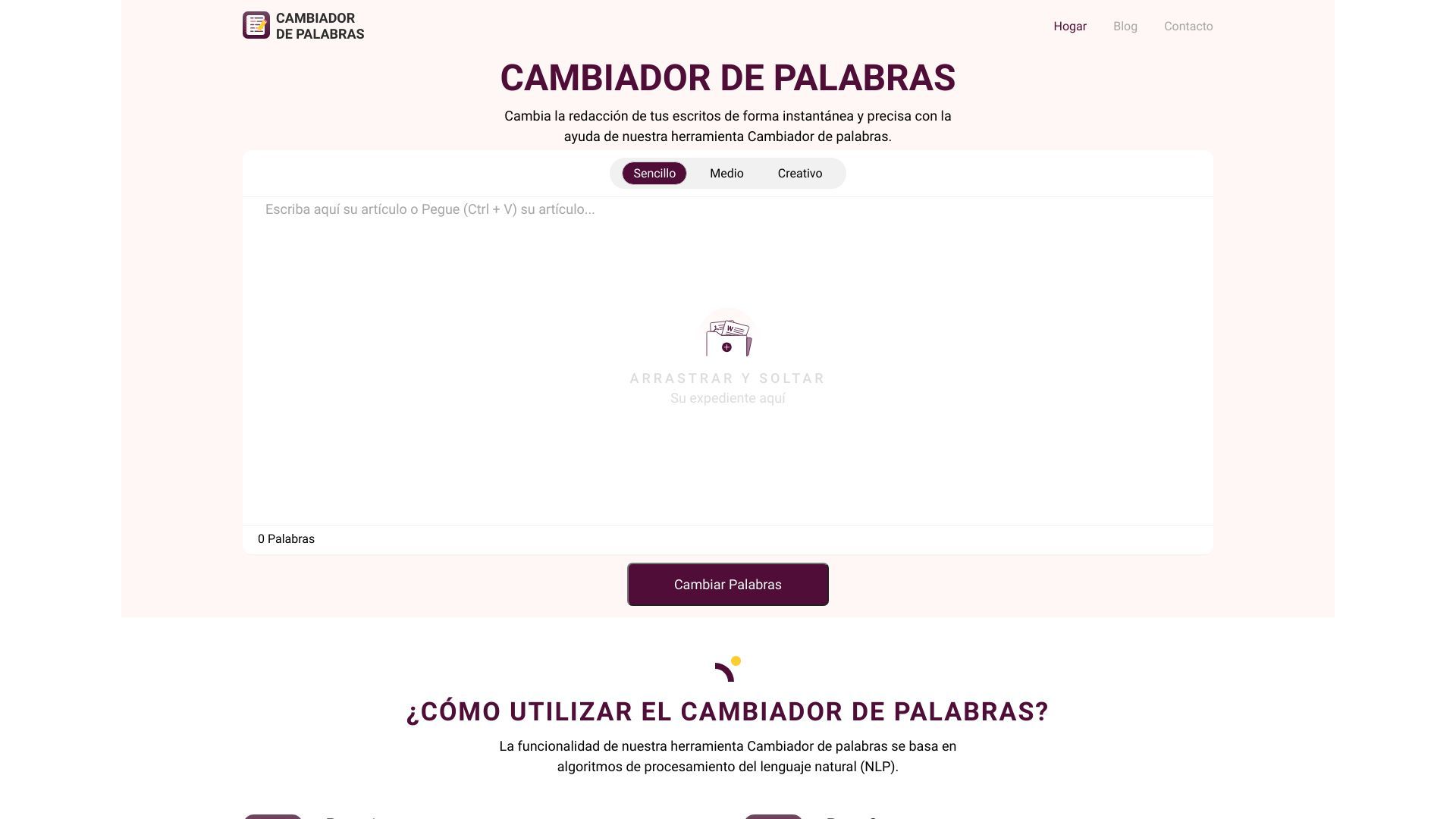 Cambiador de Palabras image
