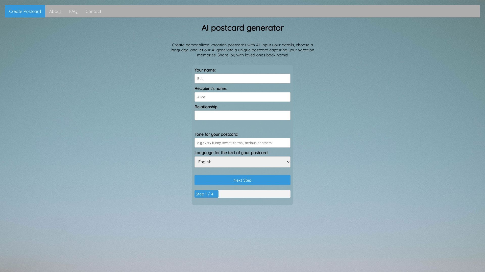 AI Postcard Generator image