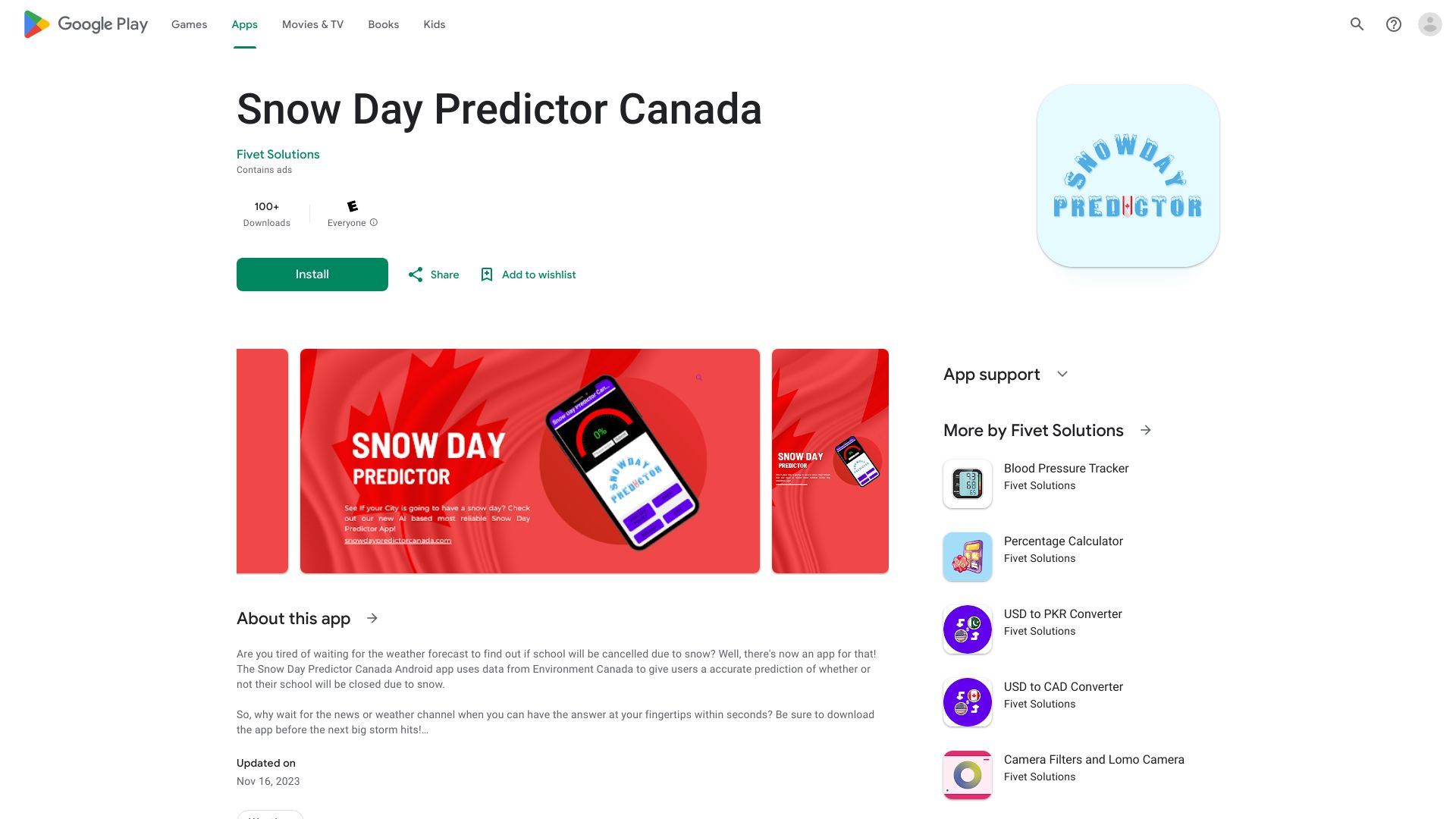 Snow Day Predictor Canada image