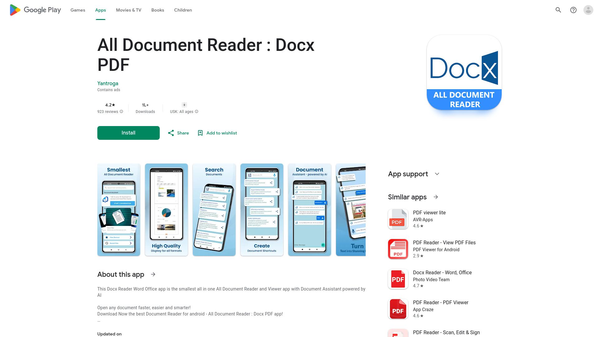 All Document Reader: Docx PDF image