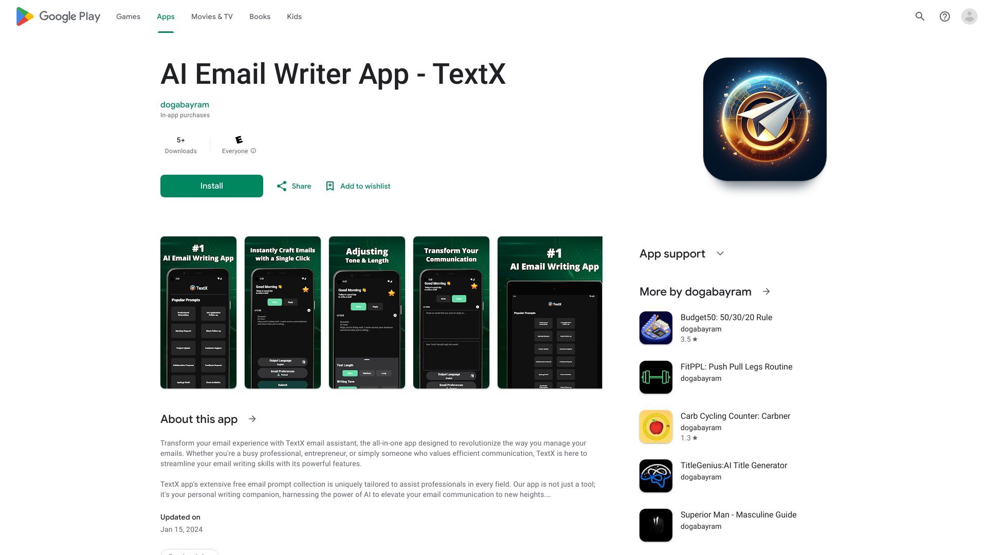 TextX email assistant image