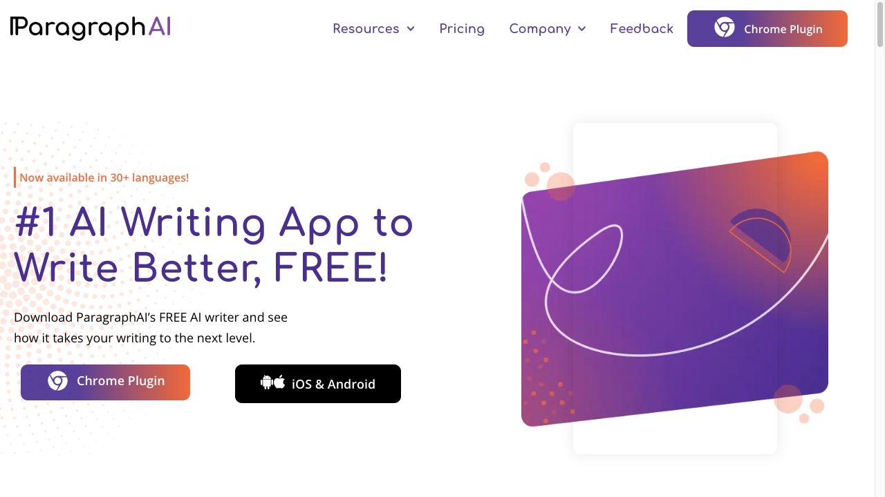 ParagraphAI - Leading AI Writing Assistant App image