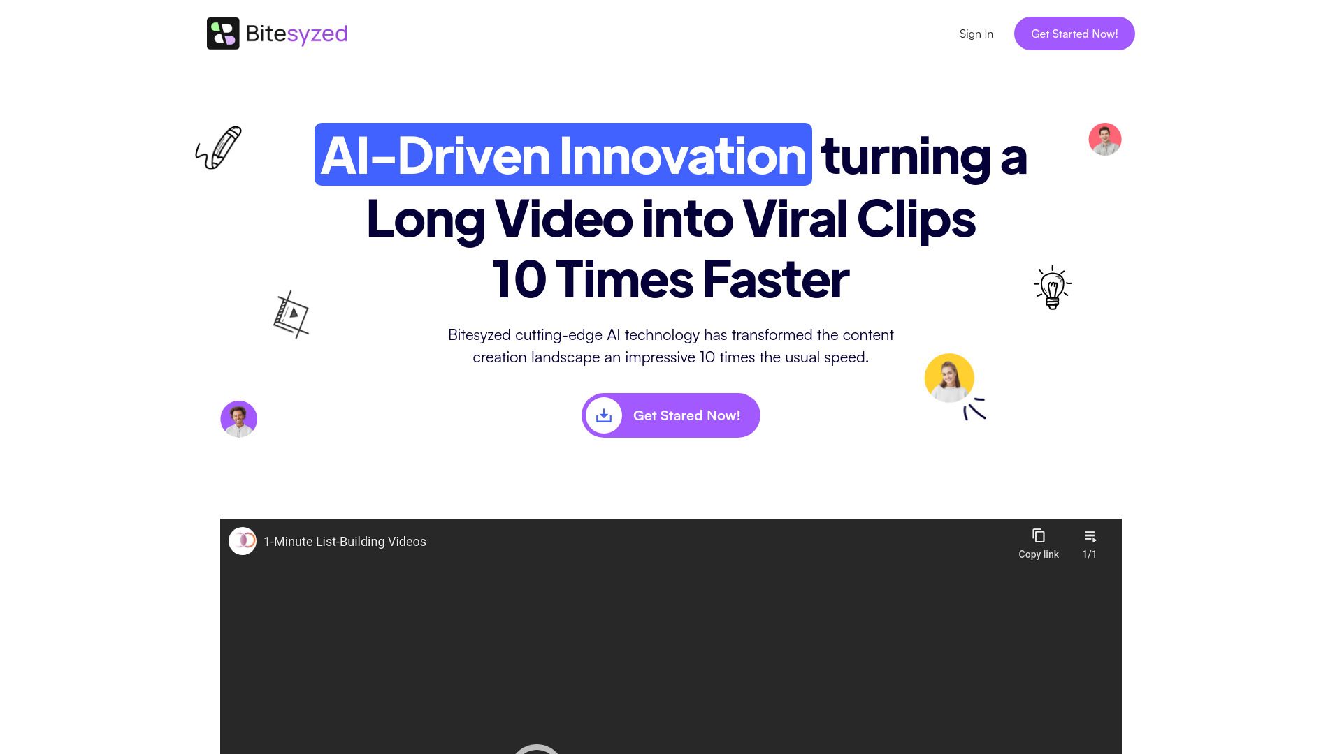BiteSyzed AI powered Video Repurposing Tool image