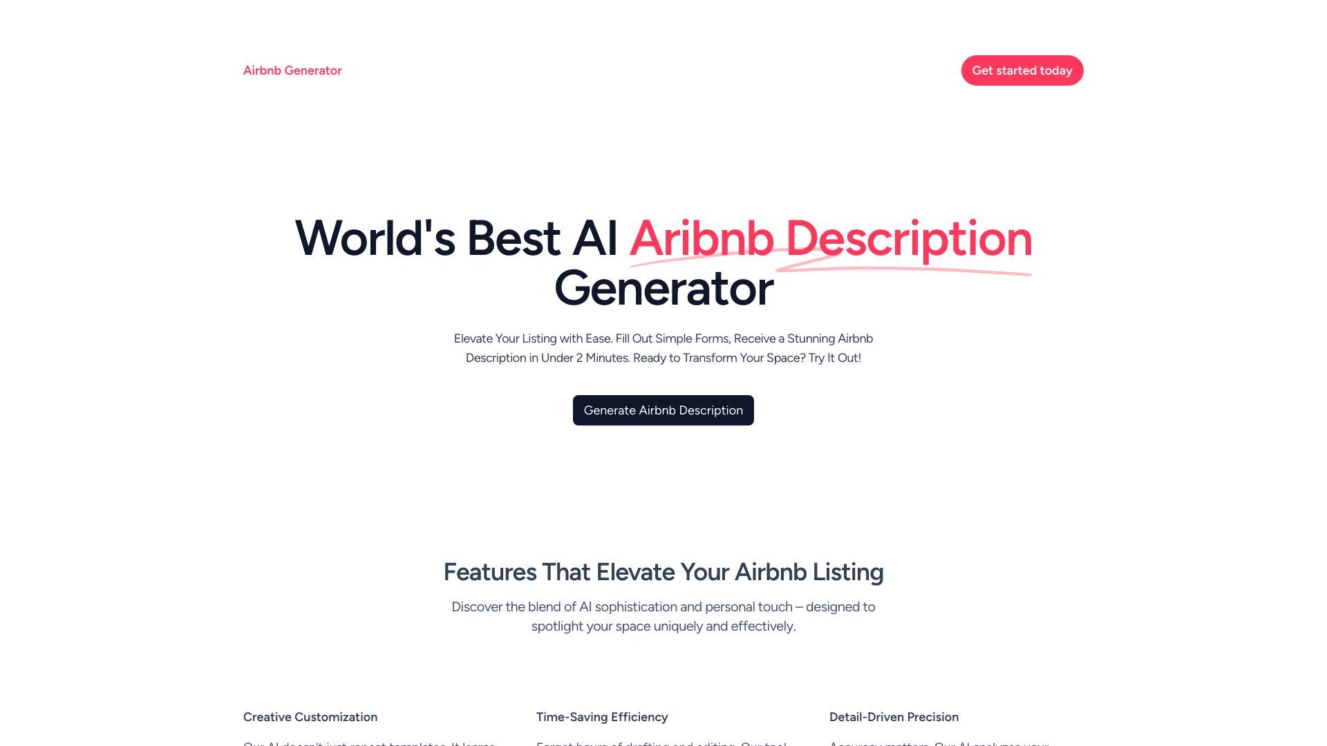 Airbnb Description Generator image