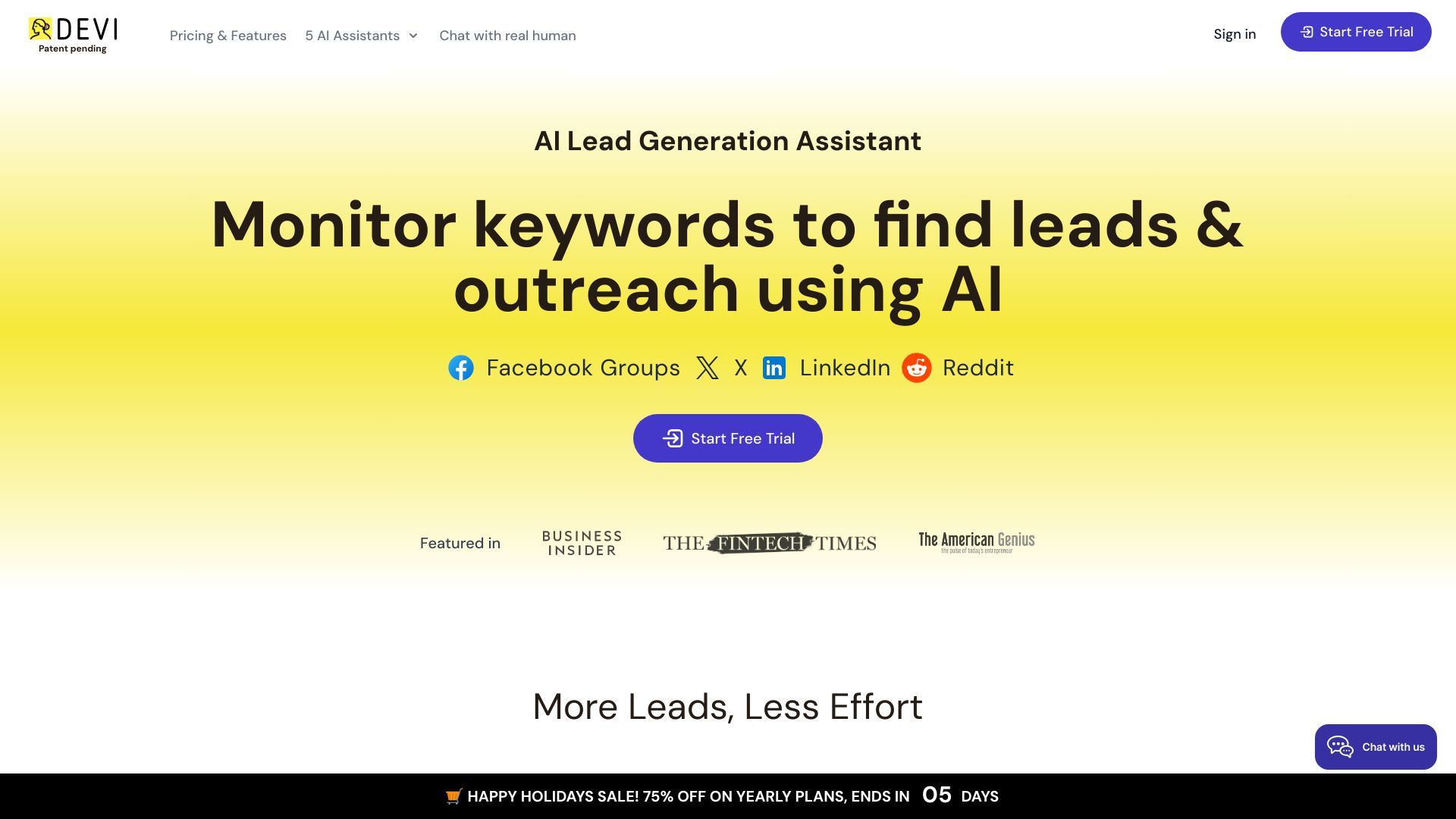 Devi | AI Social Media Leads Monitoring and Outreach Tool image