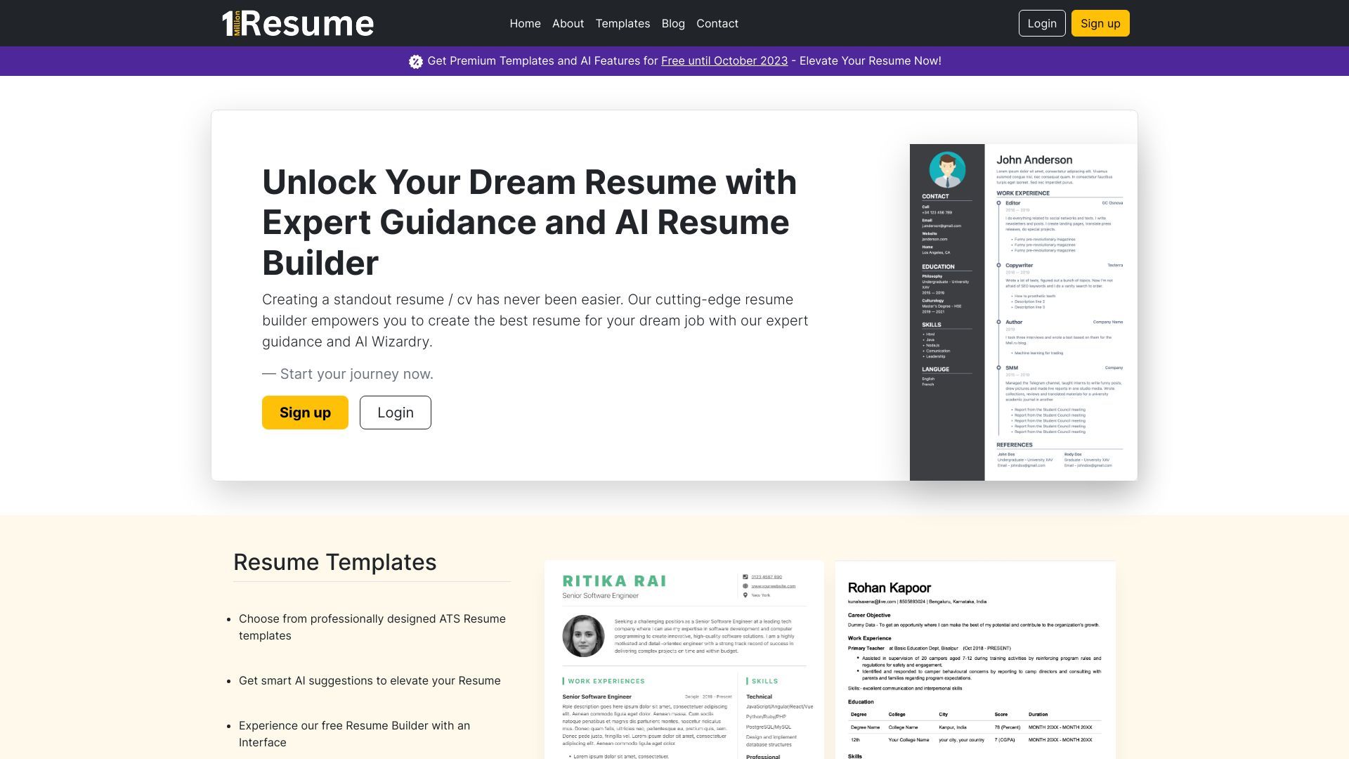 1MillionResume.com image