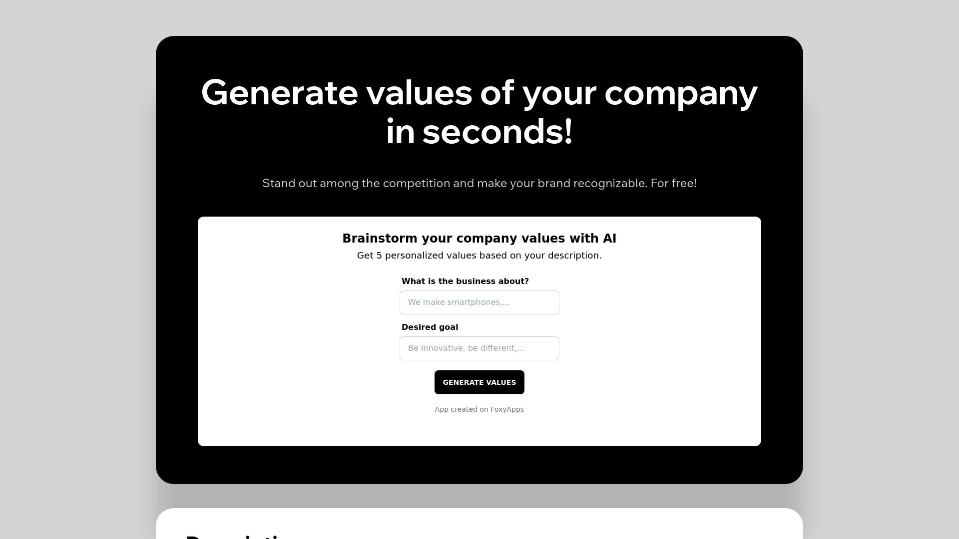 Company Values Generator image