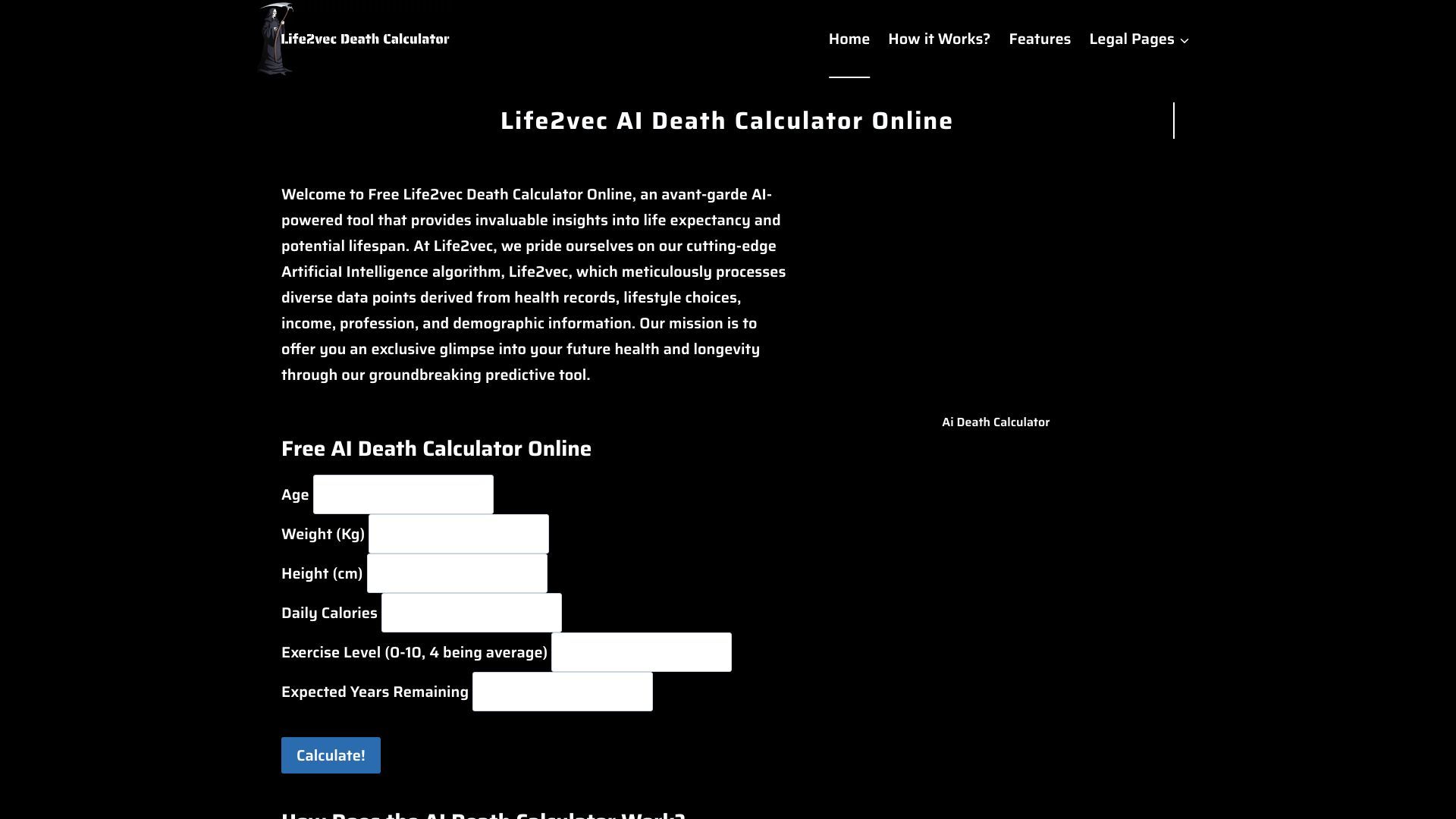 Life2vec AI Death Calculator Online image