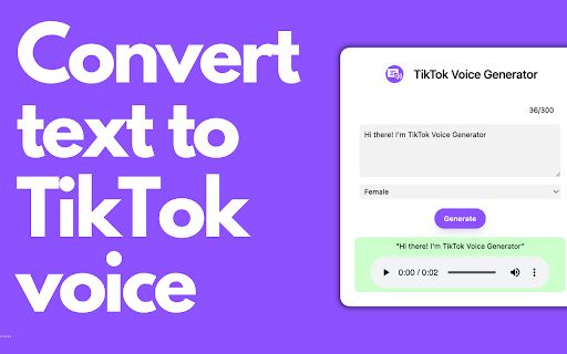Tiktok Voice Generator Chrome Extension image