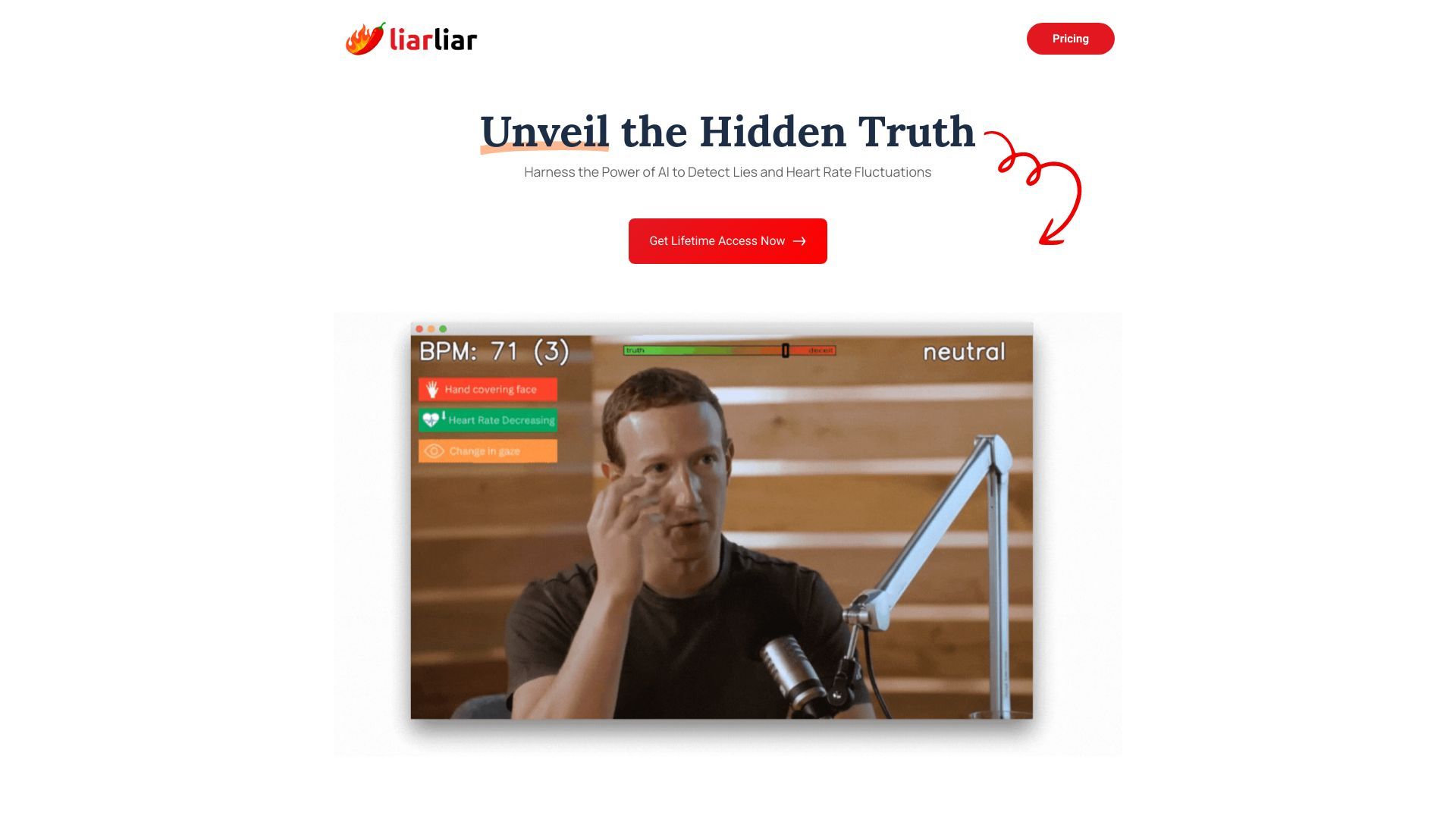 LiarLiar.ai - AI Lie Detector & Heart Rate Monitor image