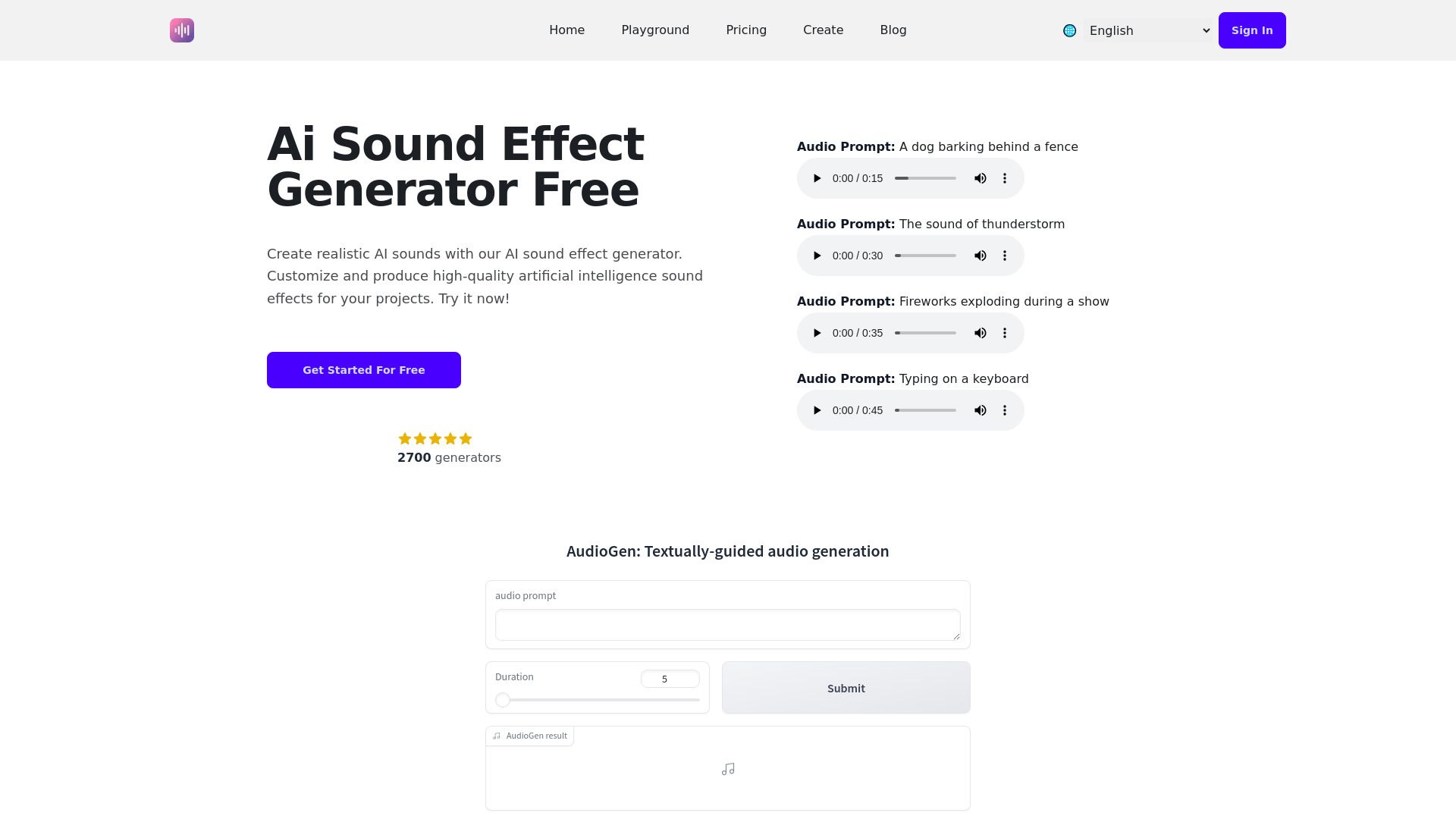 AI Sound Effect Generator image