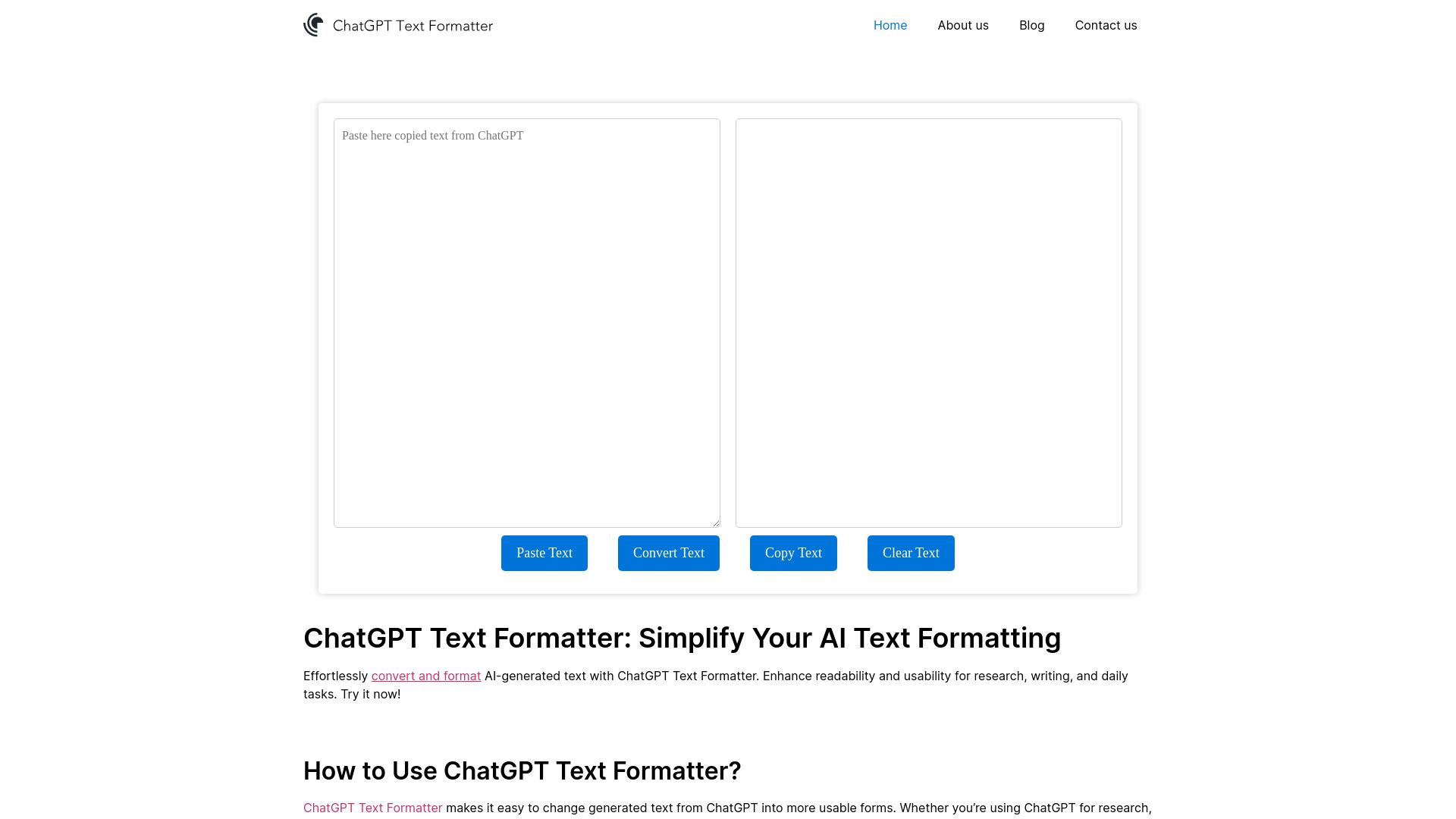 ChatGPT Text Formatter image