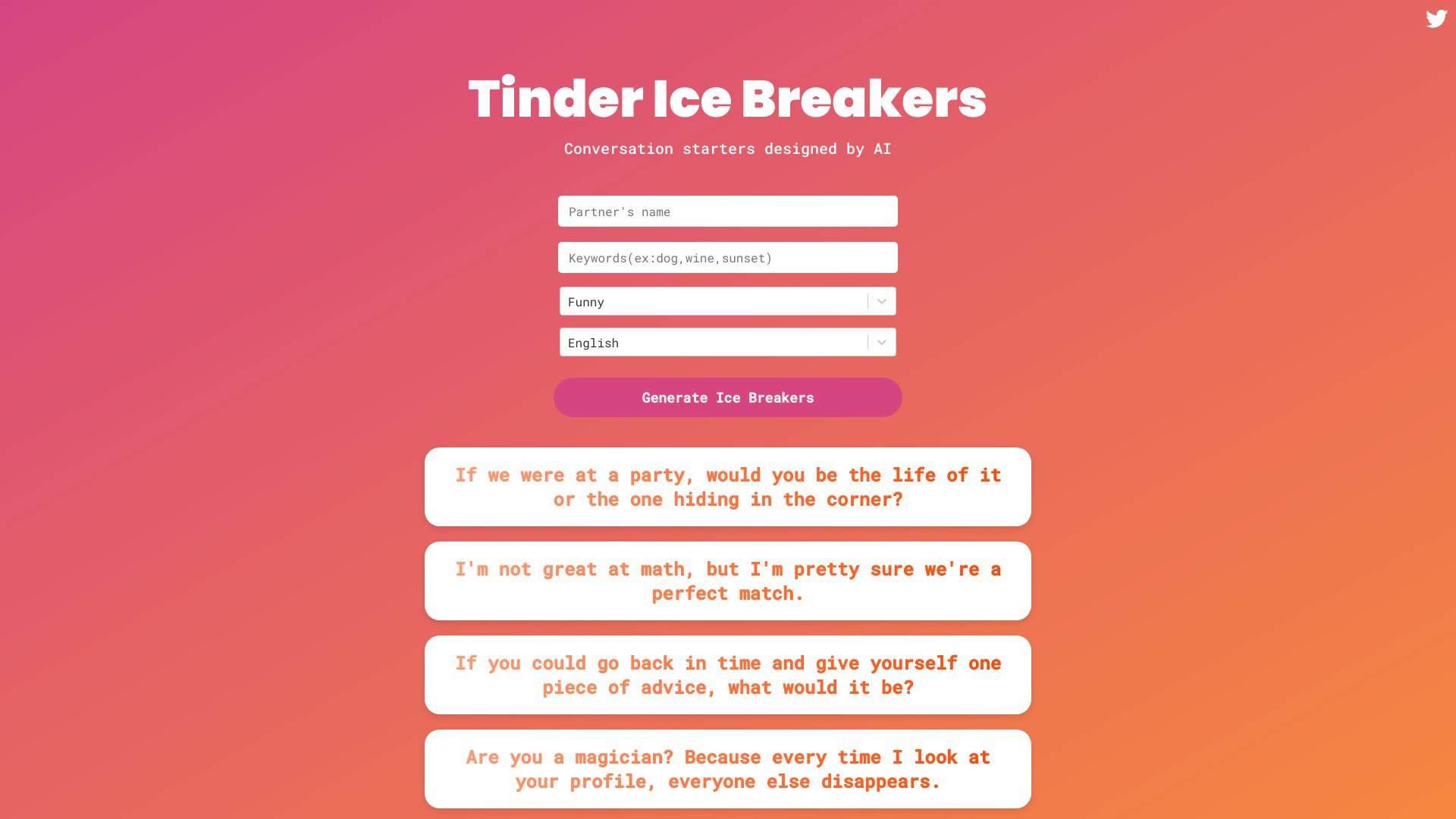 Tinder Ice Breakers AI image