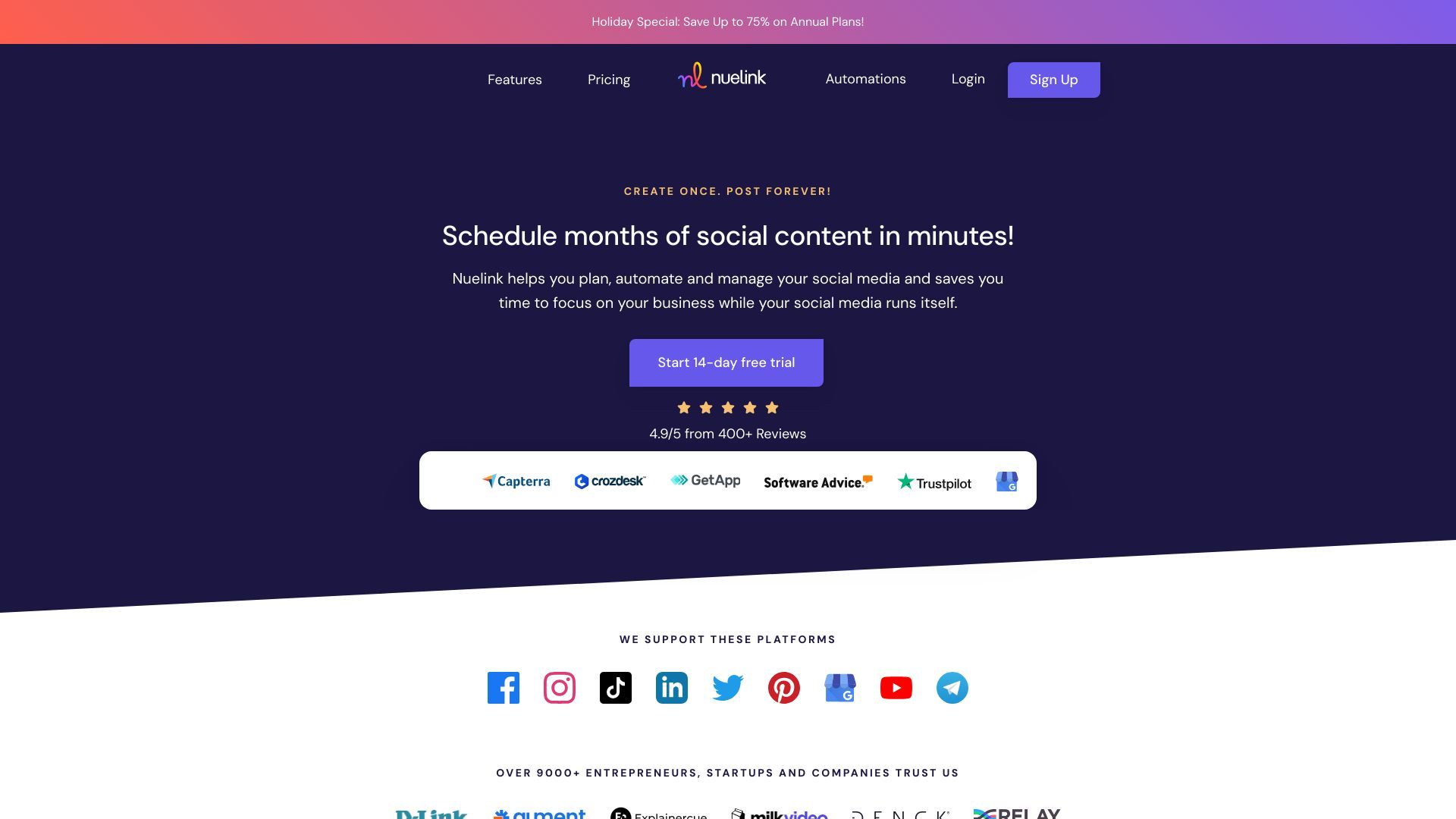 Nuelink - Social Media Scheduling and Automation Tool image