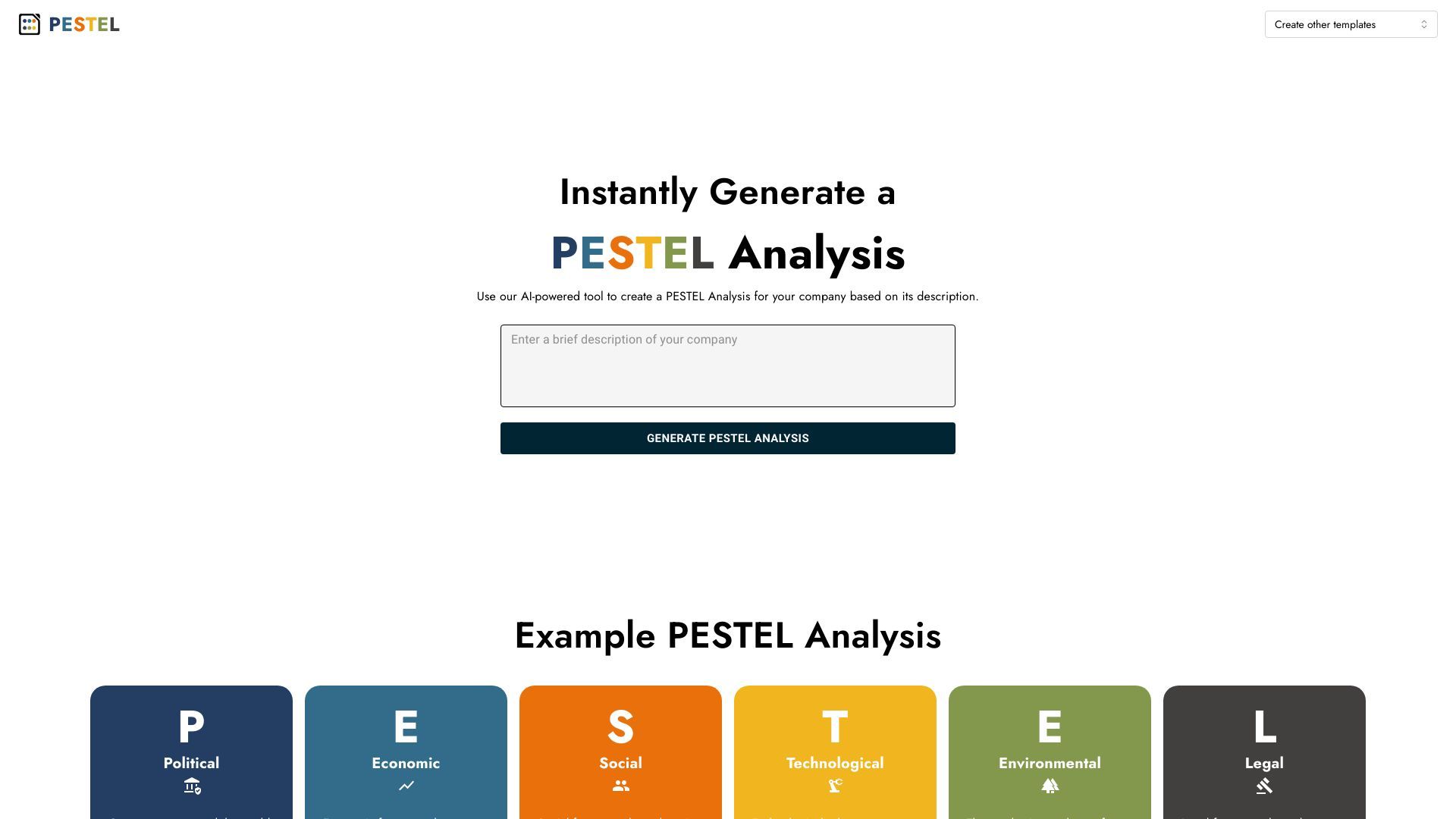 AI PESTEL Analysis Generator image