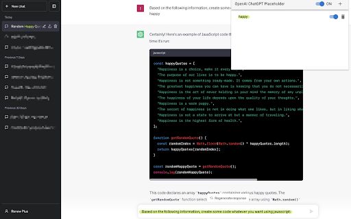 ChatGPT Placeholder Chrome Extension image