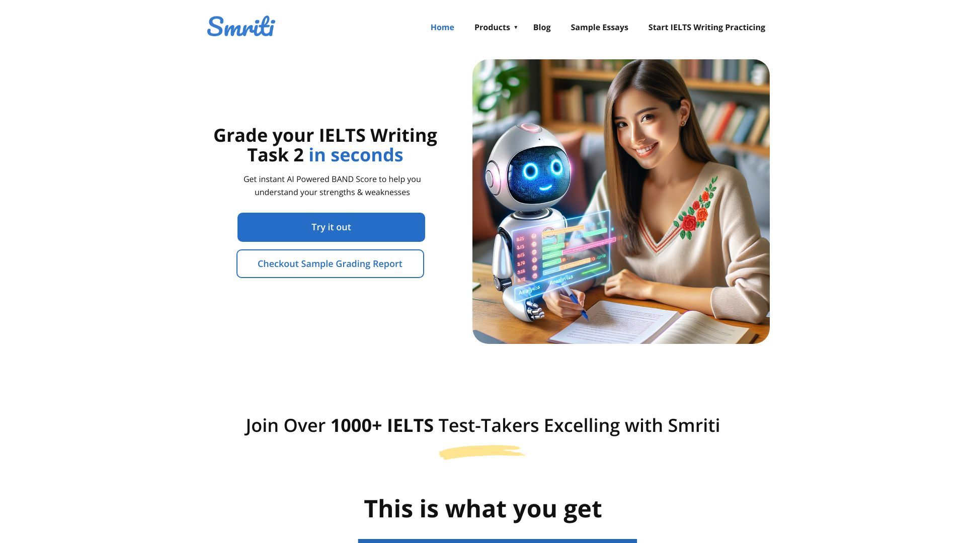 Smriti - IELTS Writing Checker AI Powered image