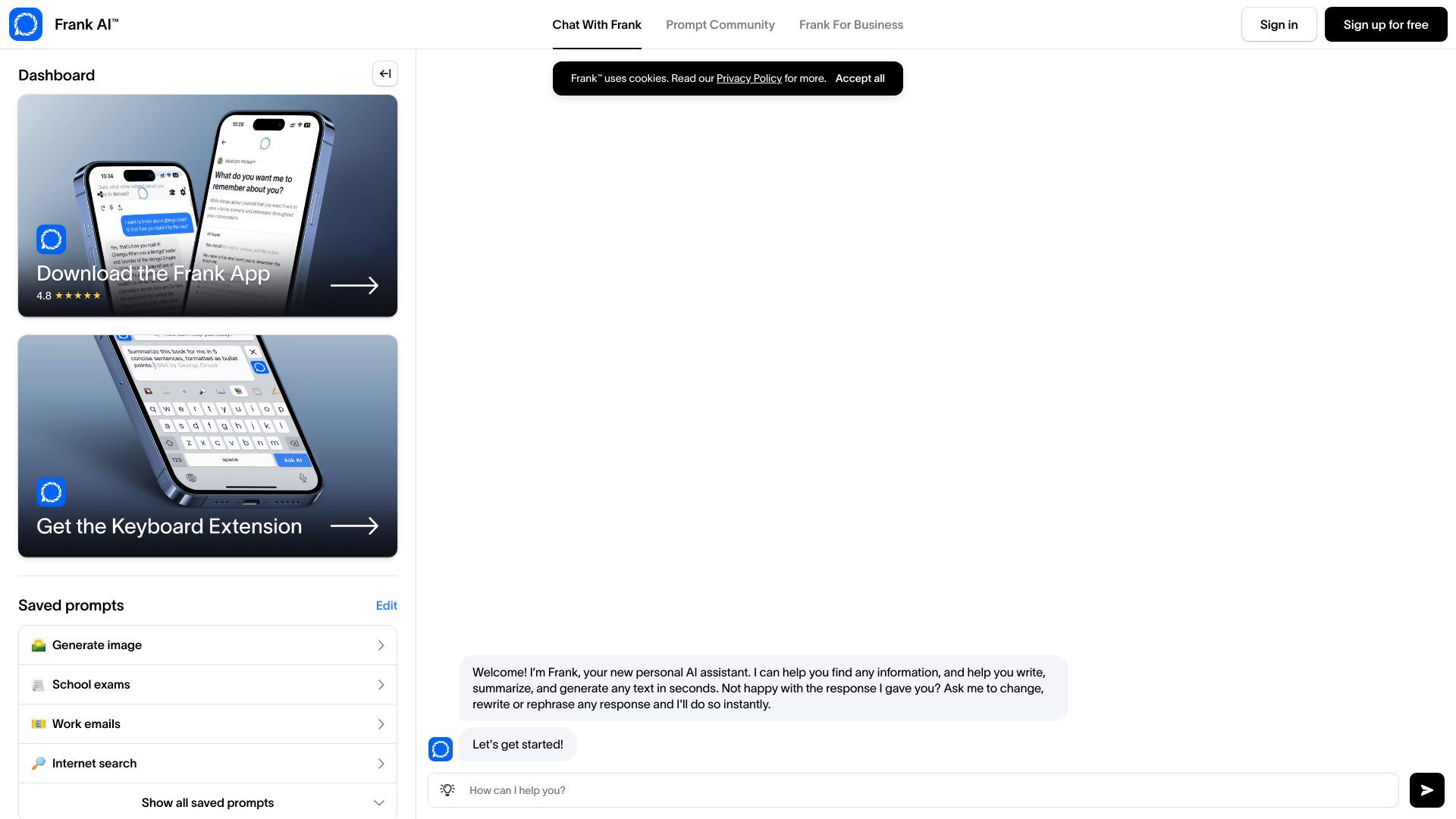 Frank - AI-powered search and content creation image