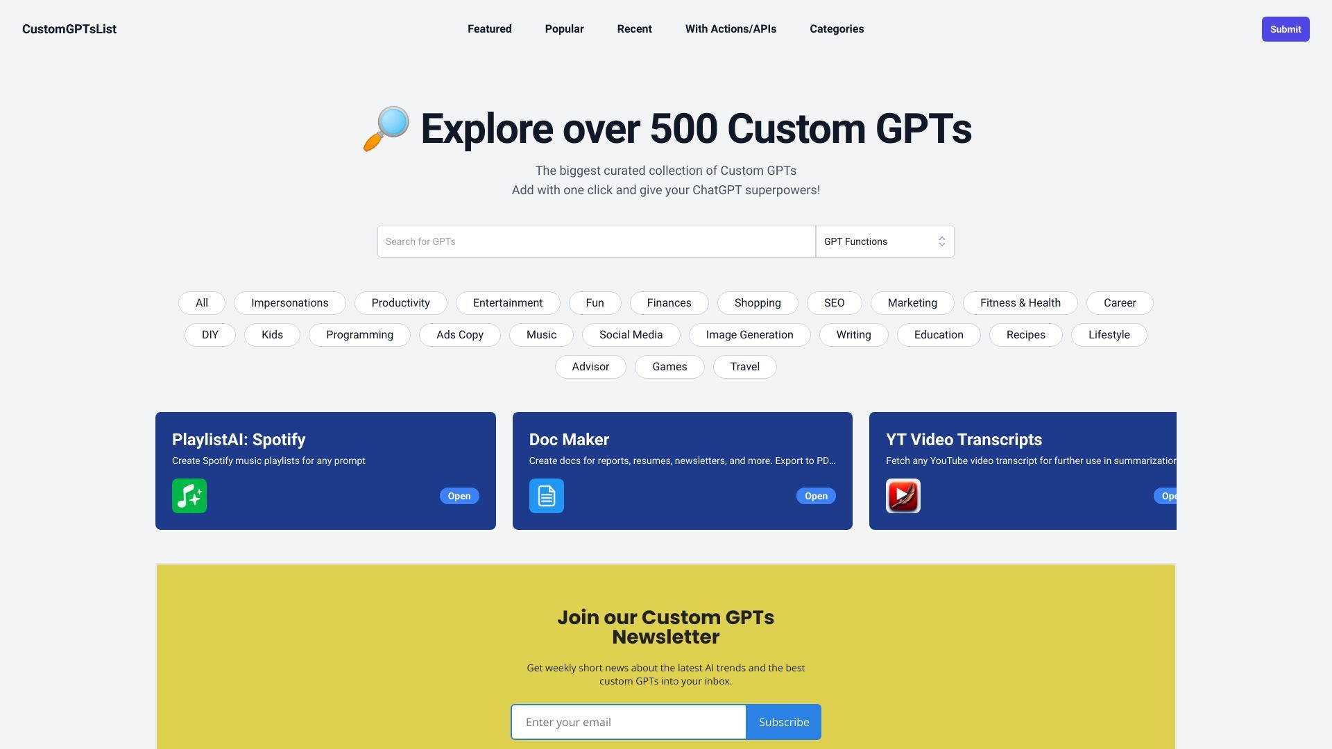 CustomGPTsList image