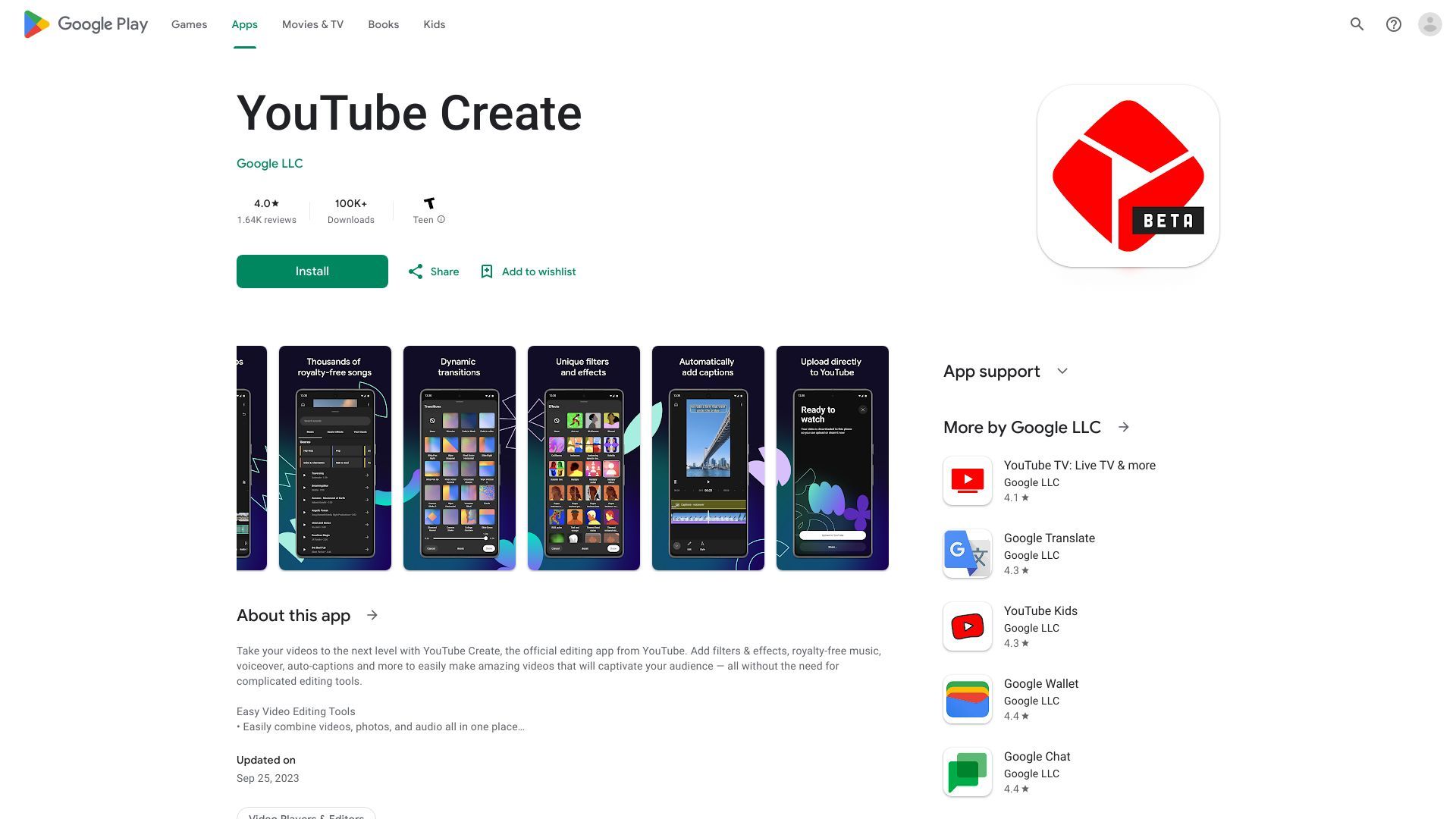YouTube Create image