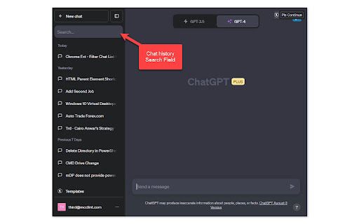 ChatGPT Chat History Search & Filter image