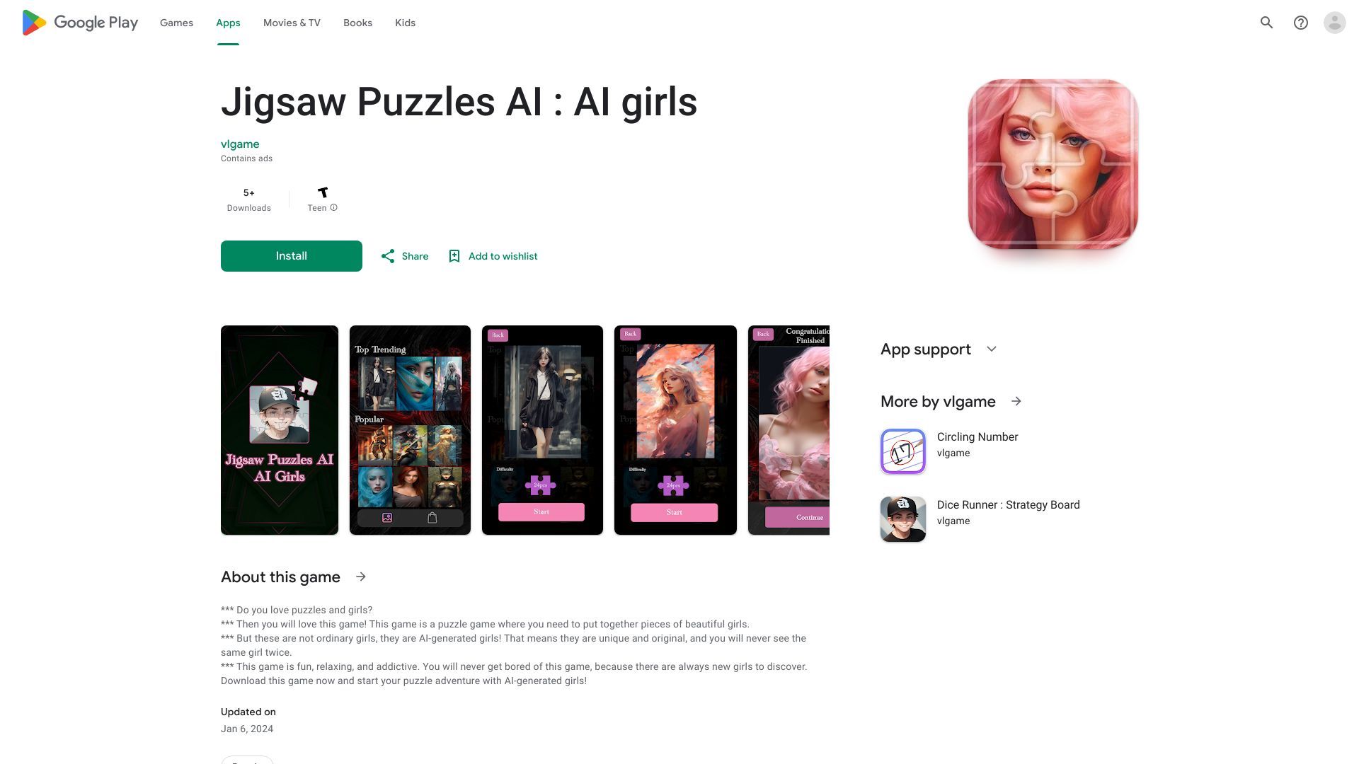 Jigsaw Puzzles AI : AI girls image