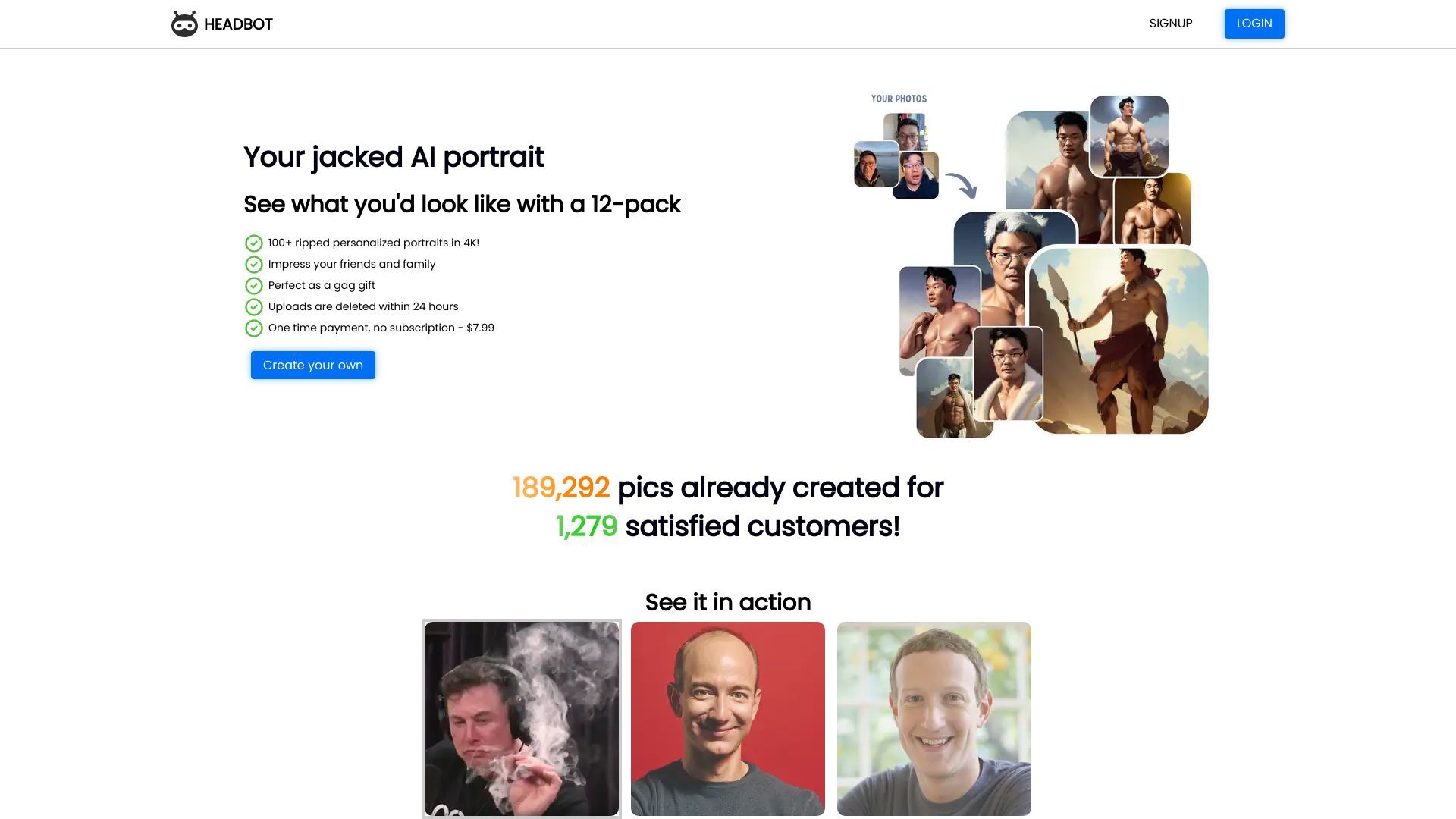 Headbot - AI Generated Buff Portraits image