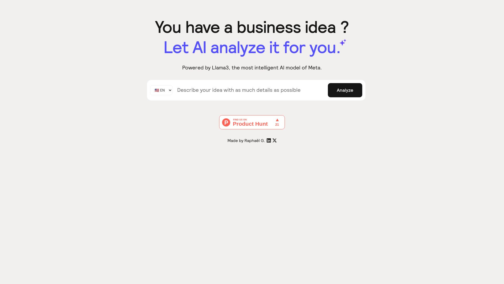 Llama3 Business Idea Analyzer image