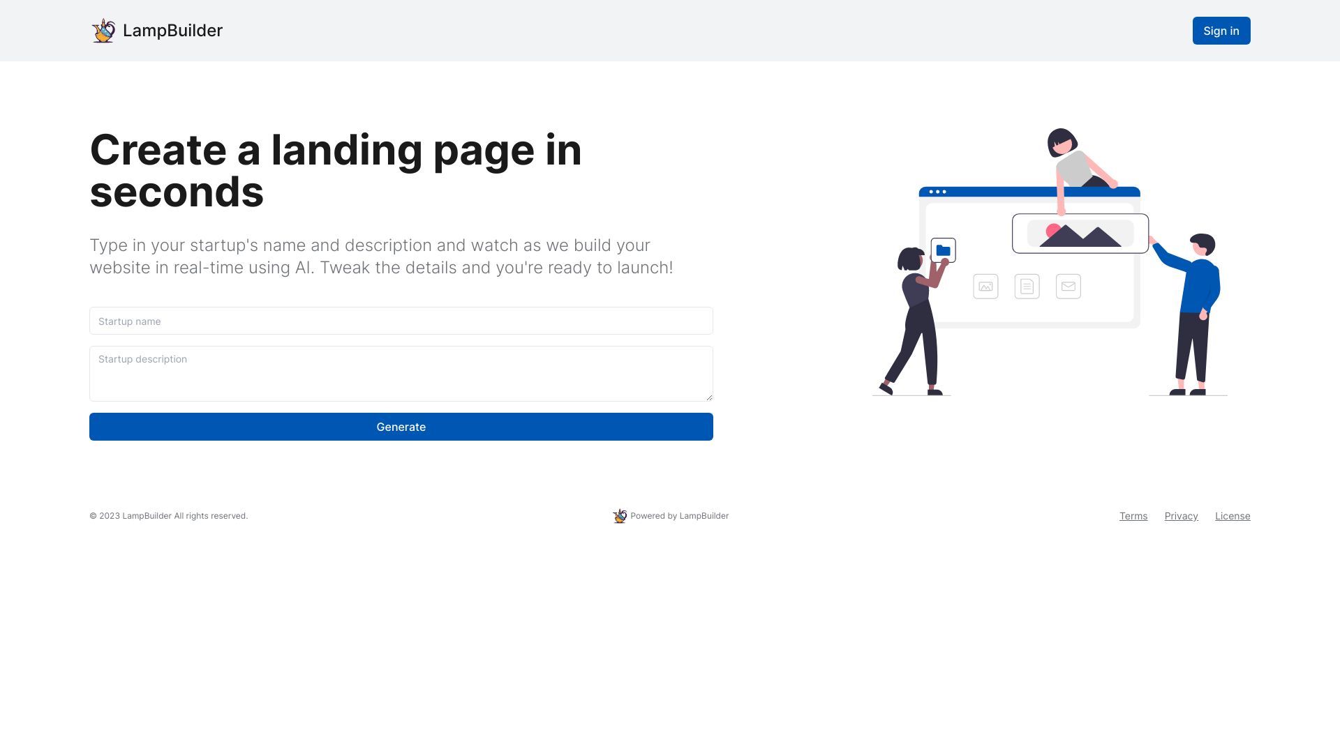 Lampbuilder - Instantly Create Stunning Landing Pages image