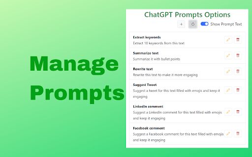 ChatGPT Prompts Manager image