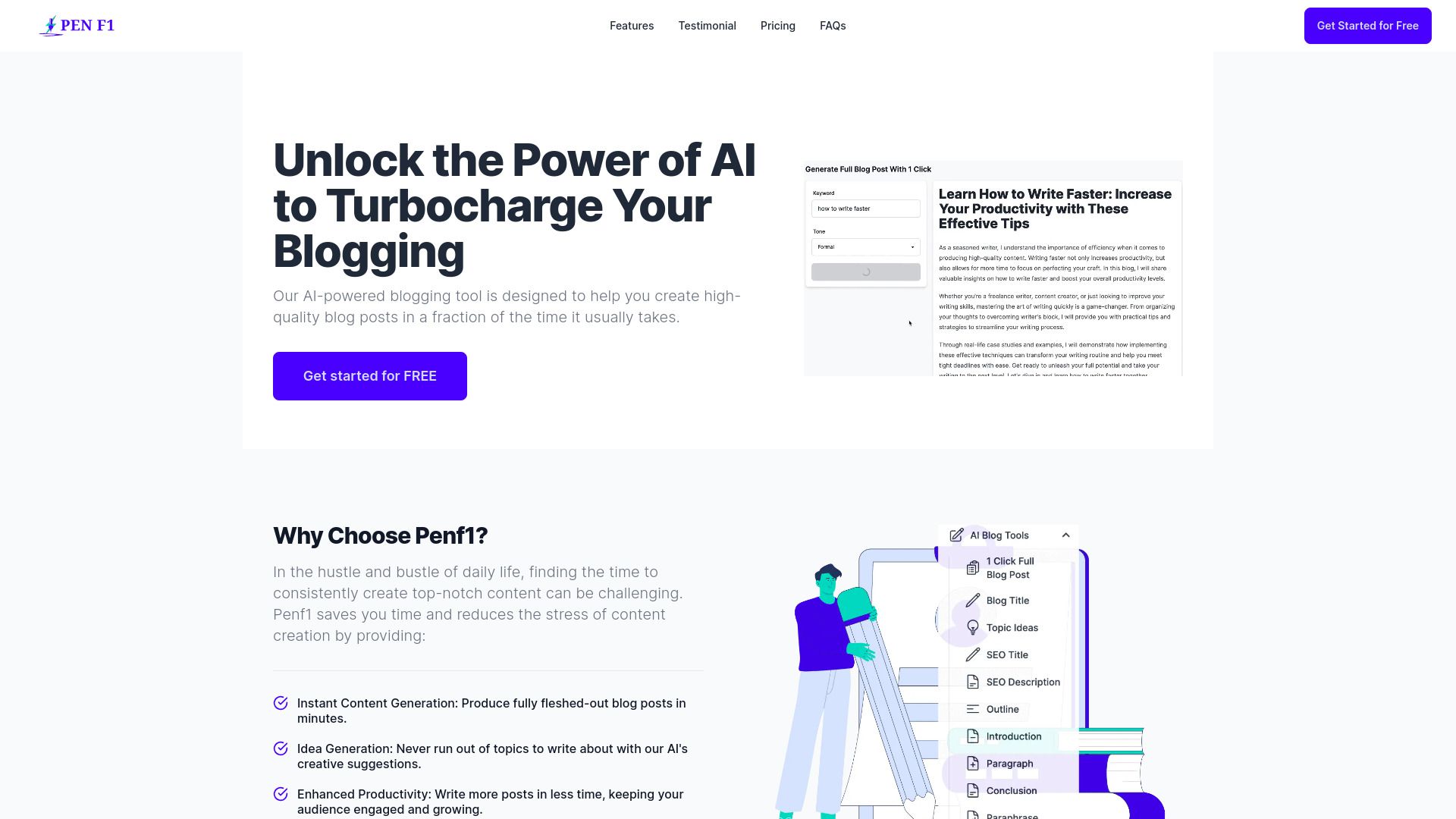 Penf1 AI Blog Assistant image