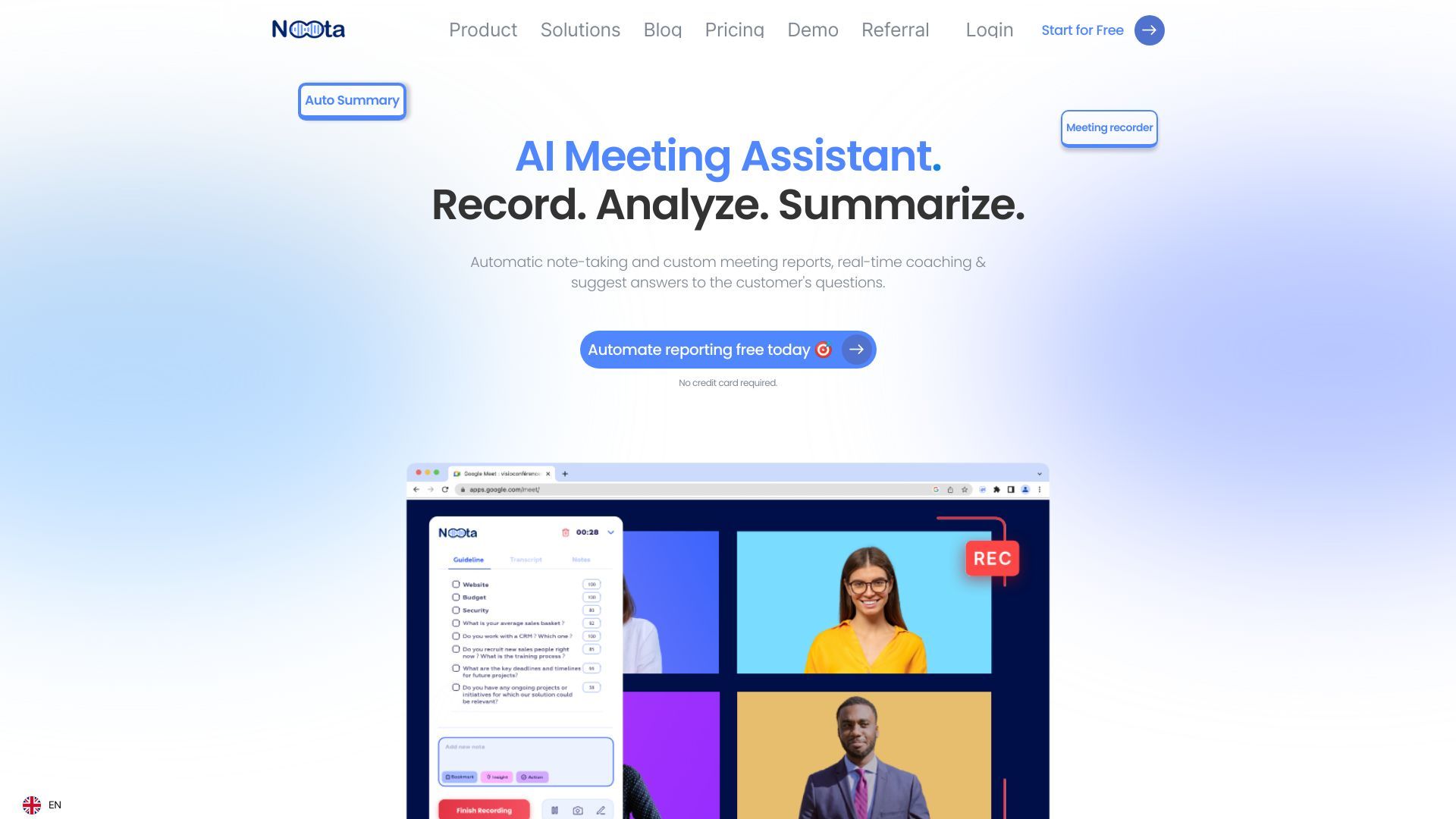 Noota | Free Meeting Recorder & AI-Generated Notes image