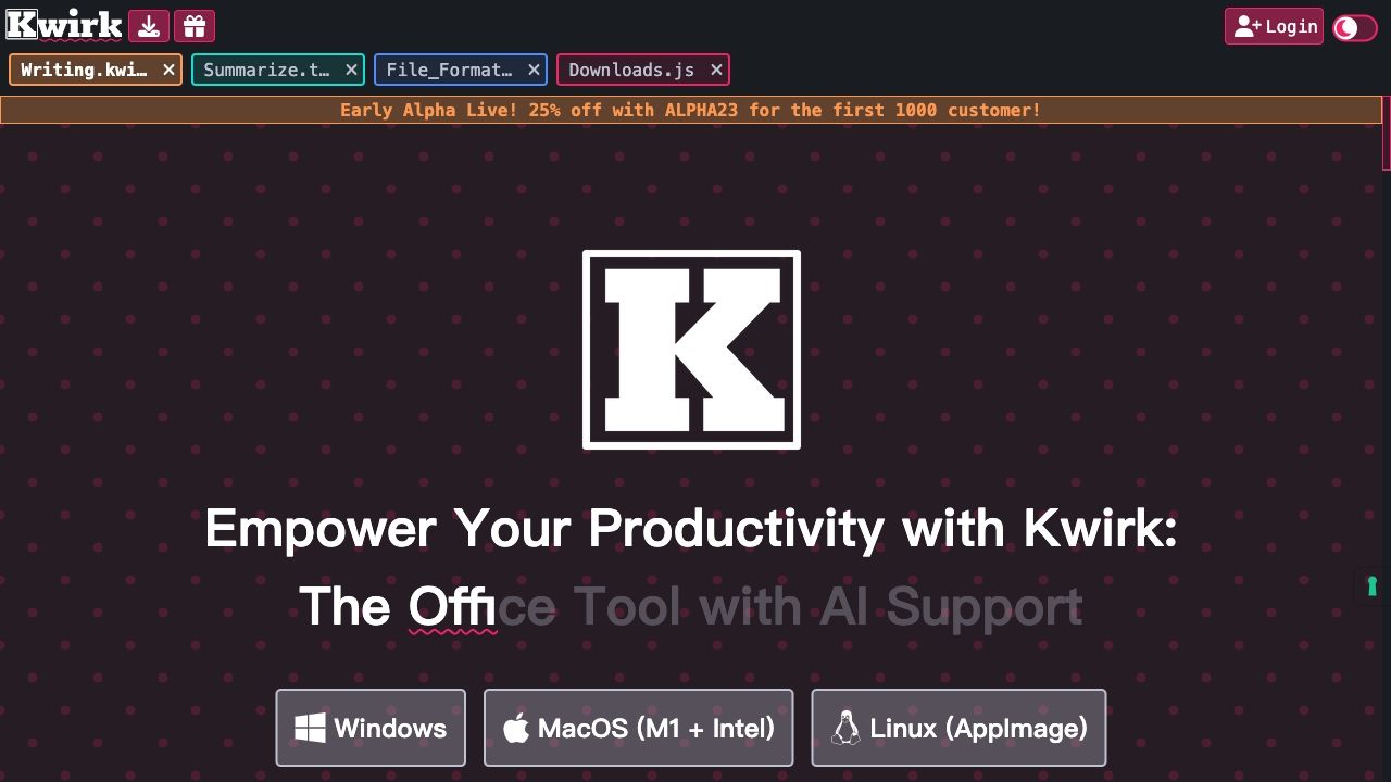 Kwirk.io - AI assisted working image
