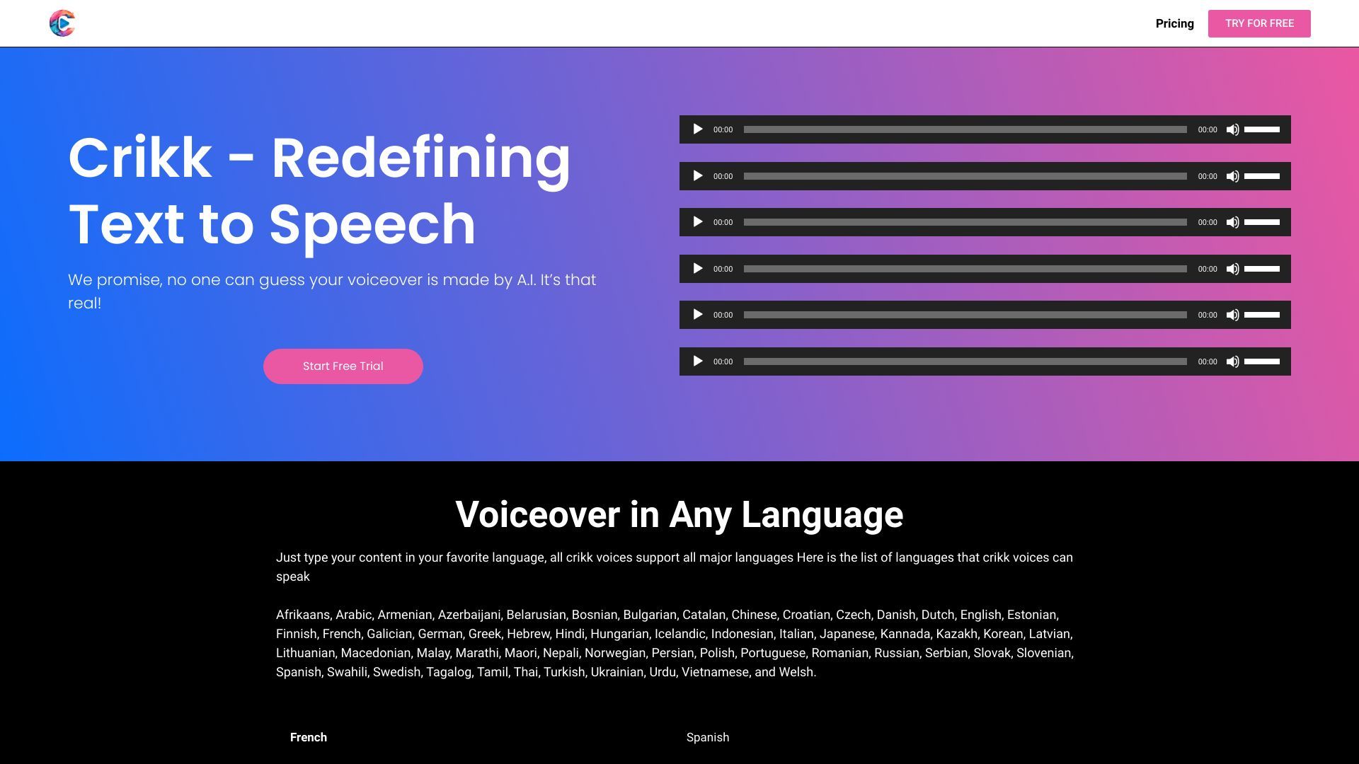 Crikk - Text To Speech image