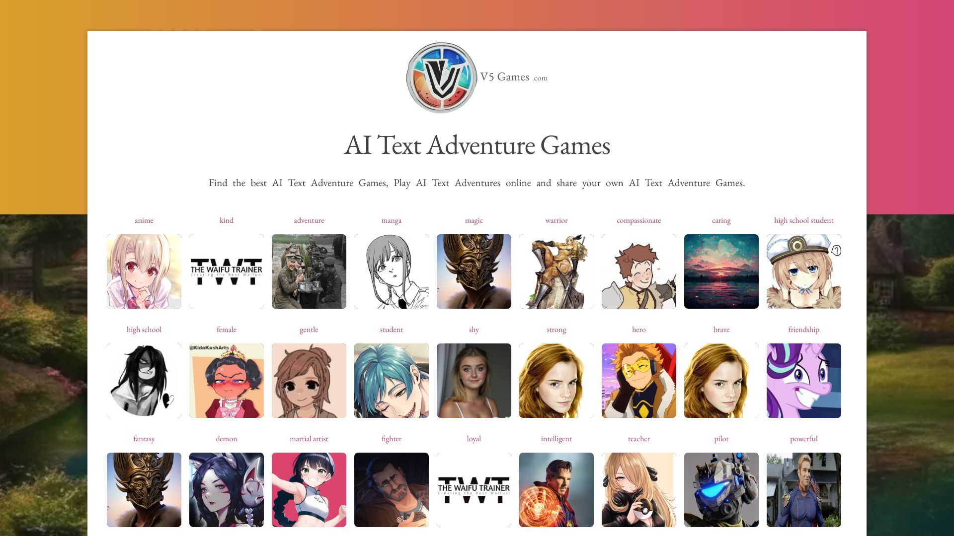 V5 Games AI Chat - Text Adventure Games image