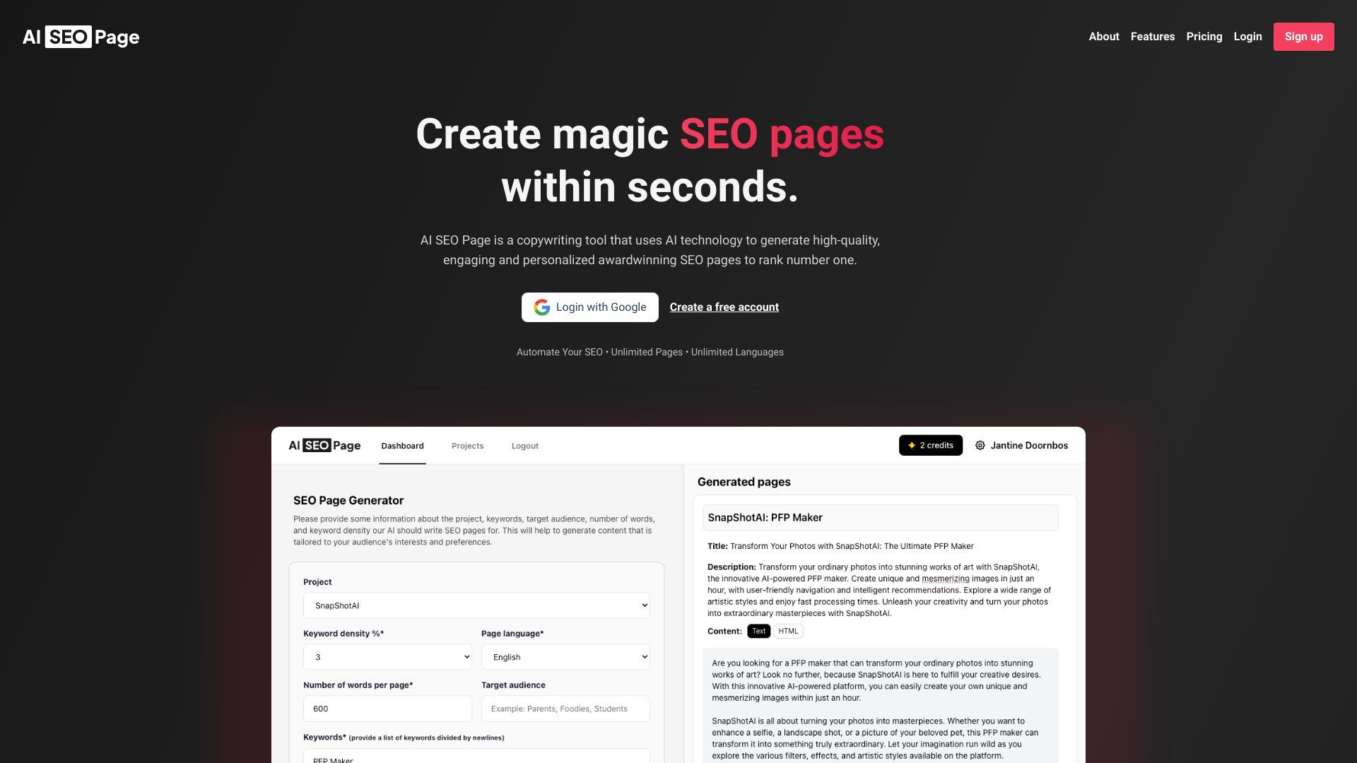 AI SEO Page image