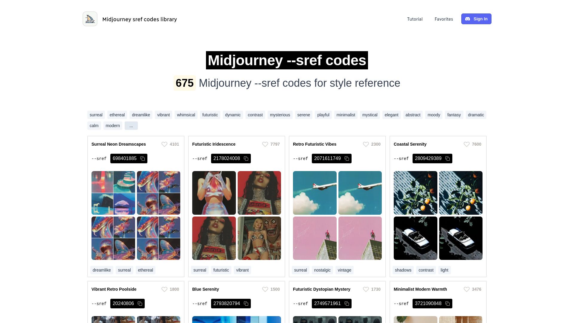 Midjourney Sref Code Library image