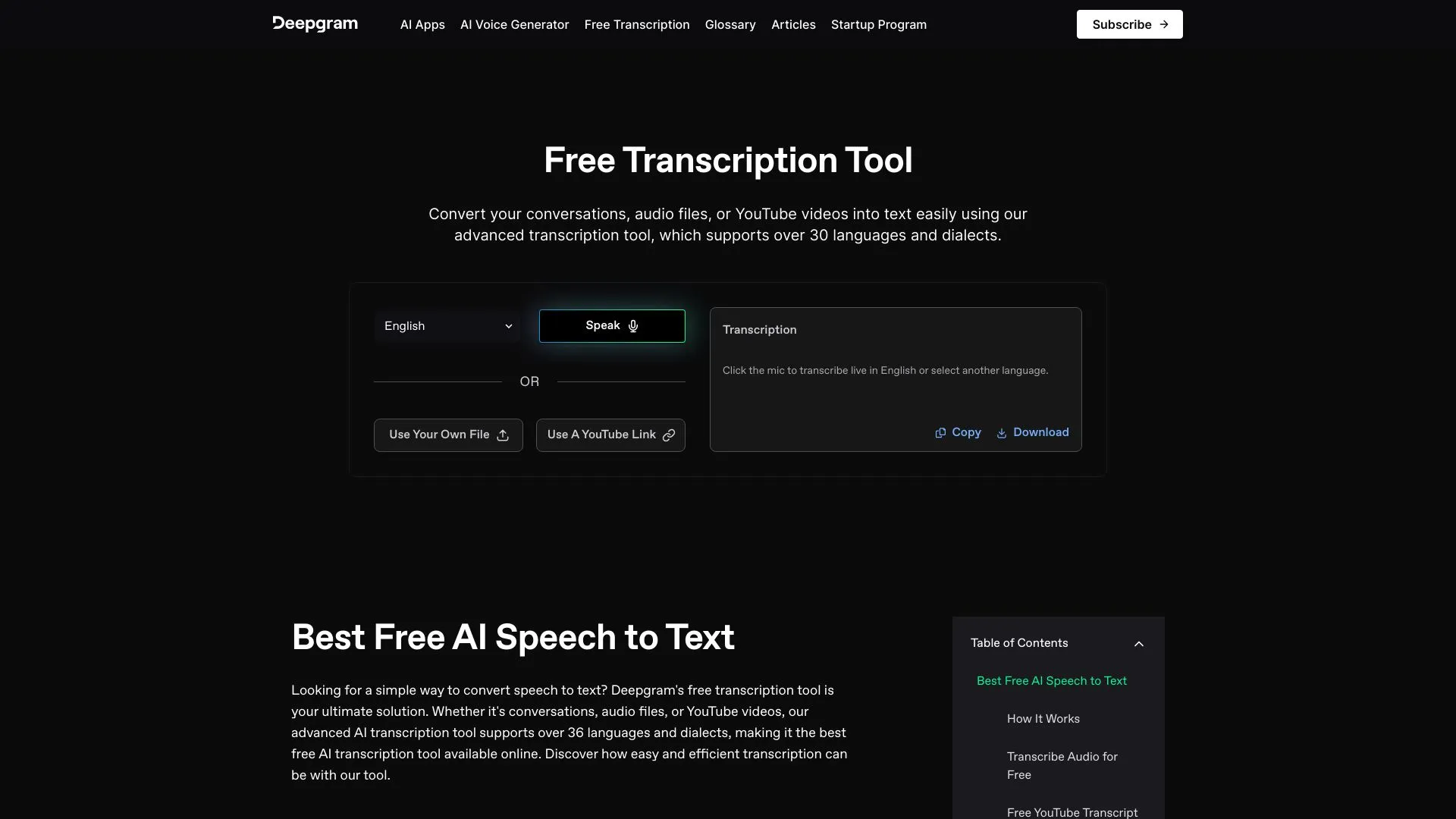 Free Transcription Tool Deepgram image