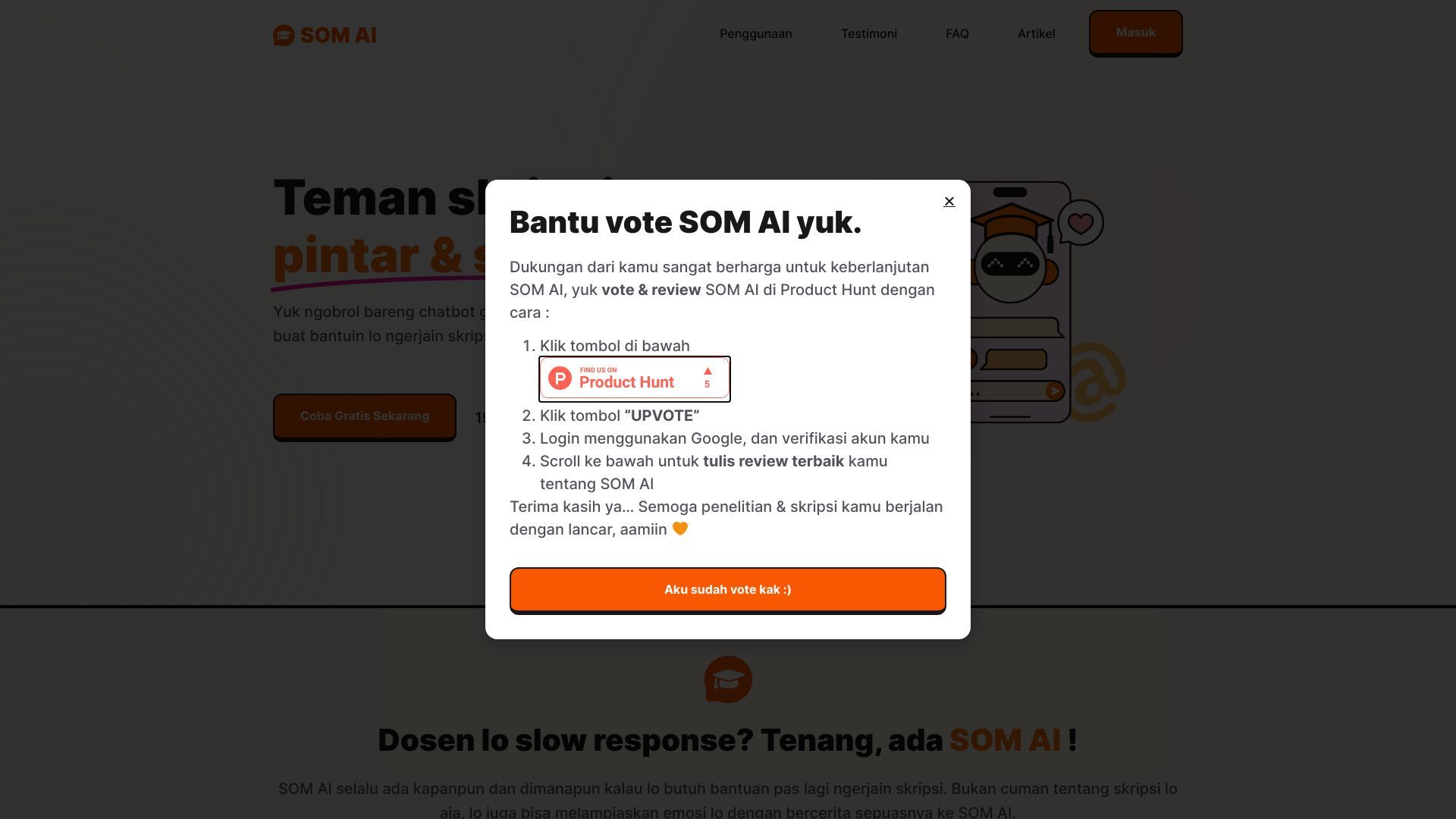 SOM AI - Skripsian Santai dibantu AI image