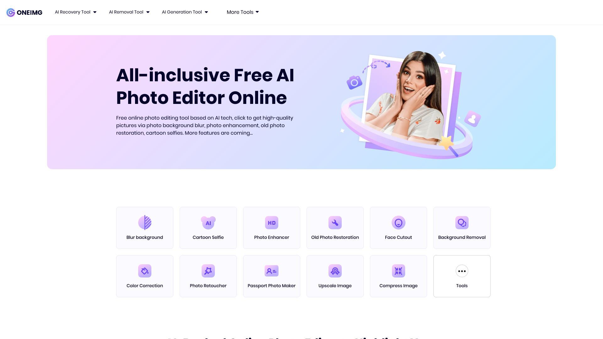ONEIMG | Free Photo Editor Online & Best Photo Editing Tool image