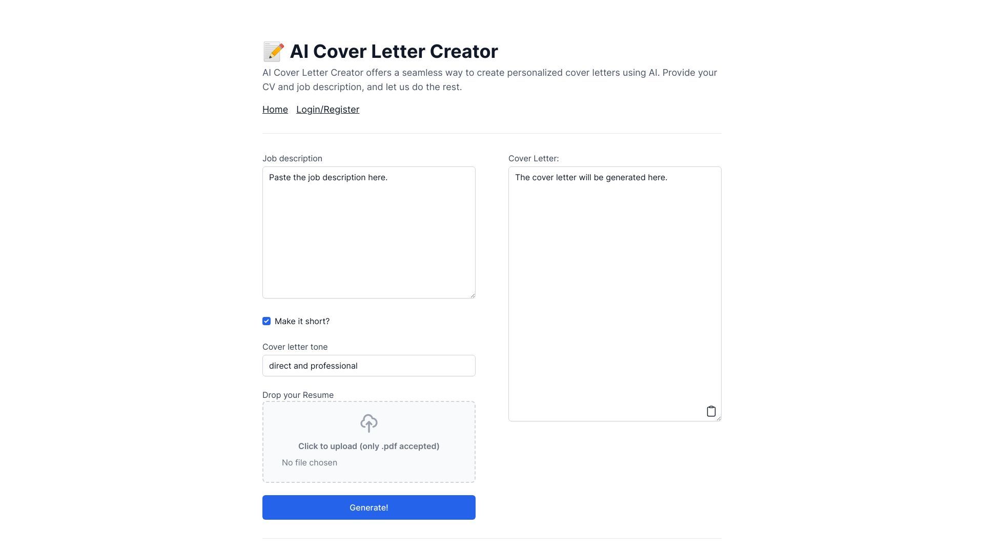 AI Cover Letter Creator image